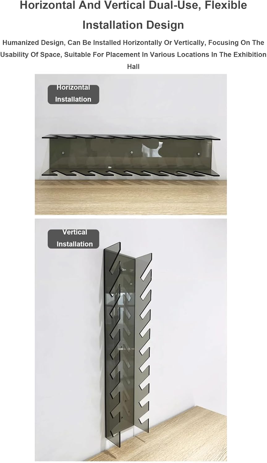 Espositore in acrilico per materiali da costruzione, scaffale per campioni a parete per pannelli di ante dell'armadio e piastrelle in marmo, espositore per vendita al dettaglio, grigio, 100 cm
