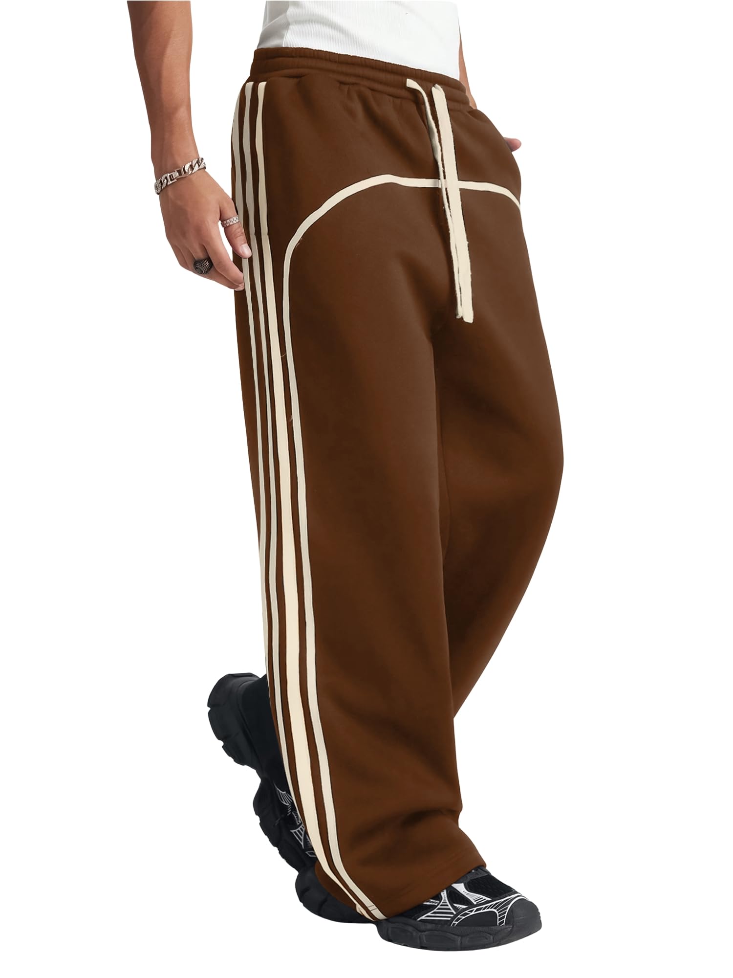 Maniac || Mens || Side Stripe || Cotton || Baggy Fit || Trackpant-picture-16