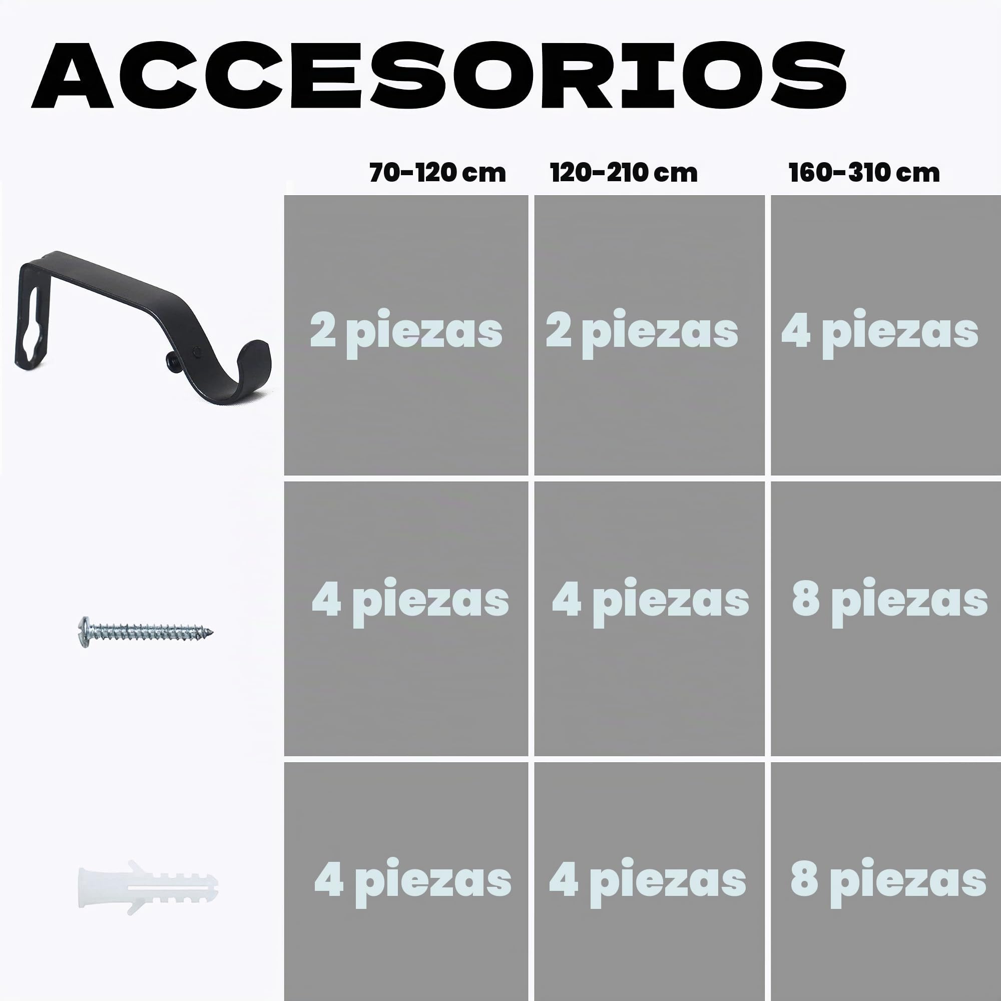 HOMEYA - Barra Cortina Metal - Barra Cortina Fina inextensible para Salon Dormitorio - Palos Delgado 19mm con Terminales de plasticos - Negro, 120CM