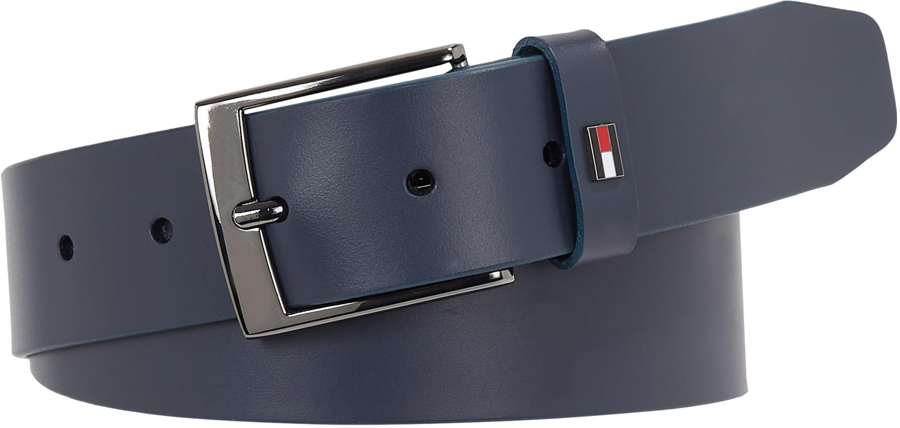 Tommy Hilfiger Men Adan Leather 3.5 Belts, Blue, 80