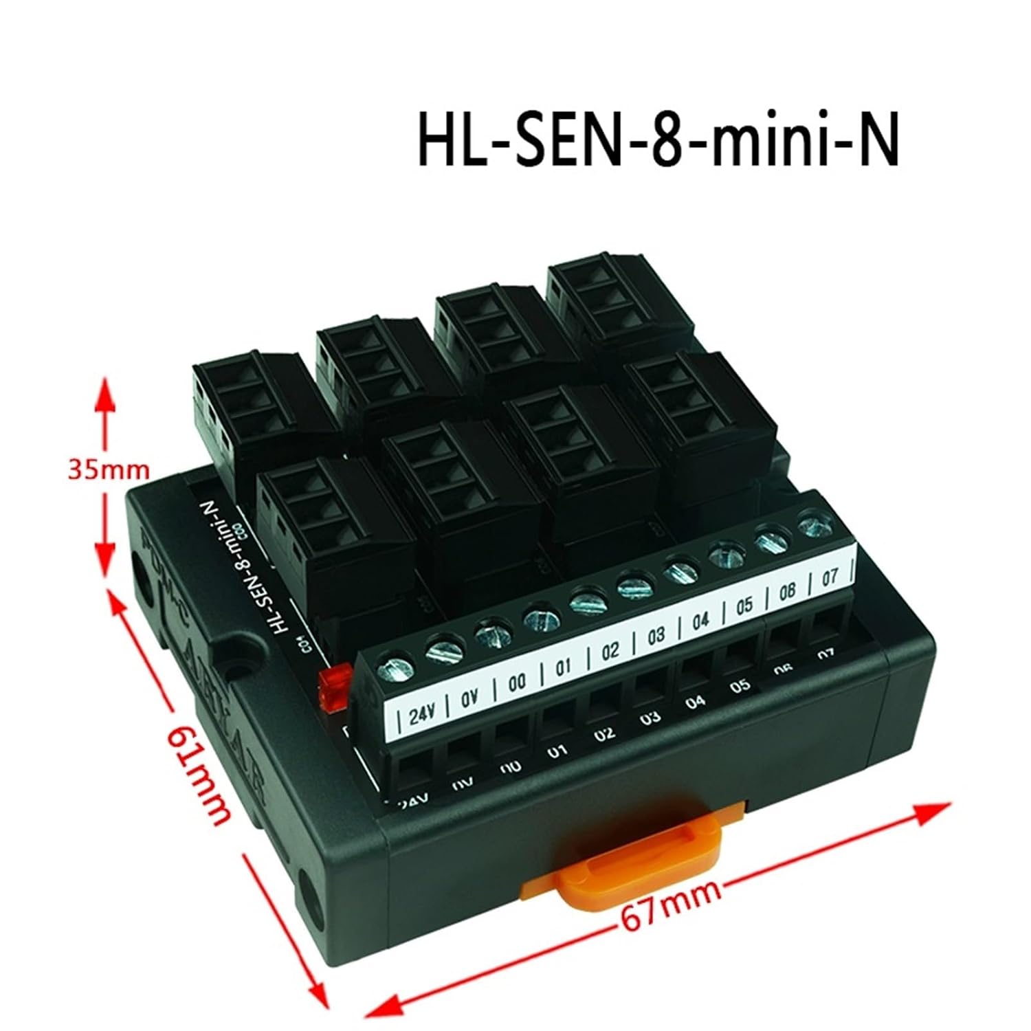 PLC8 Channel Input Spring Wiring IO Proximity Switch Sensor Terminal Block.(NPN)