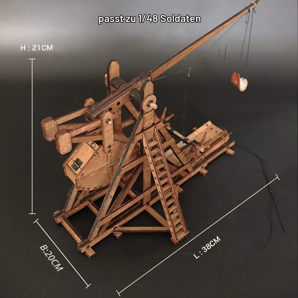 3D-Holzpuzzle für Erwachsene The Counterweight Trebuchet Europe Medieval Siege Chariot Catapult Weapons DIY Wood Model Kits STEM Projects Toys Birthday Gift