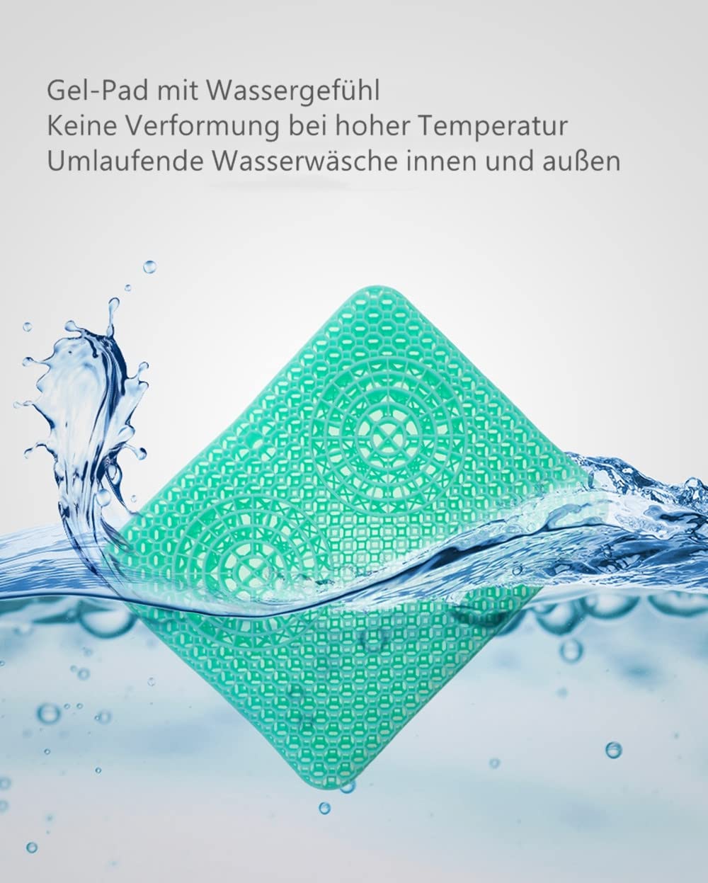 Nieuw Gel Zitkussen, Multifunctioneel Gel-Kussen Cool / Ademend Hoog Elastisch Stoelondersteuningskussen Verlicht Heupvermoeidheid voor Rolstoelen, Kantoorstoelen, Autostoelen, Rolstoel (met antislip