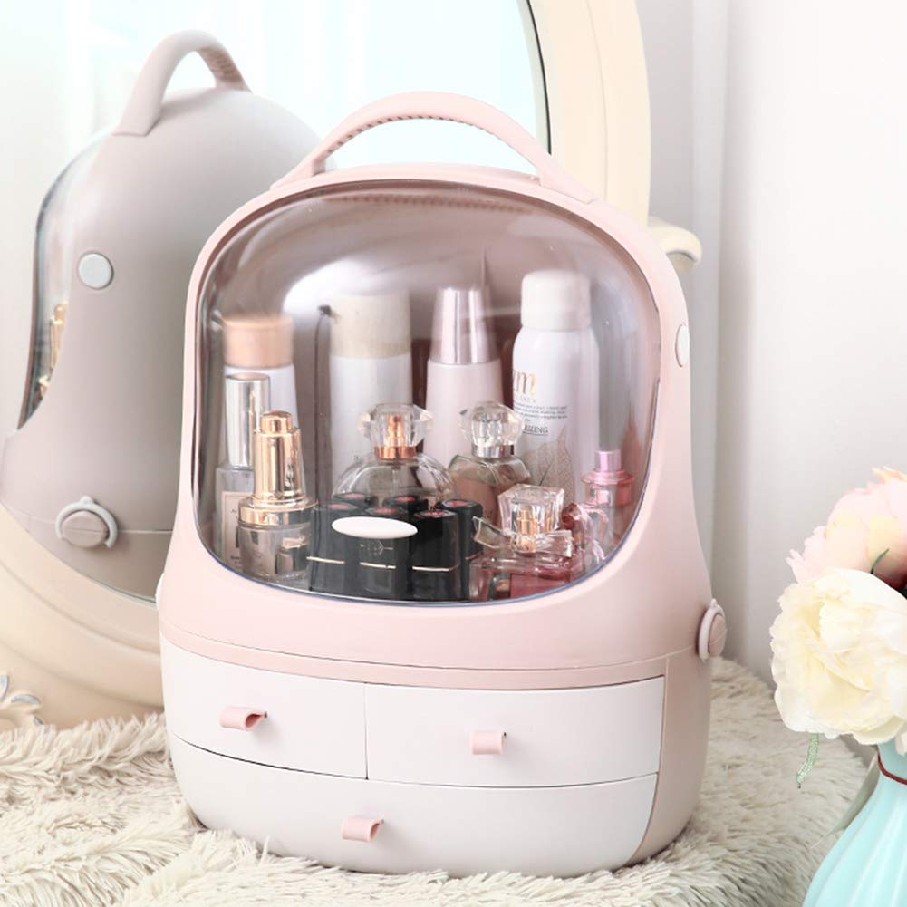 Beau Organisateur de Maquillage Présentoir Cosmétique Vanity de Grande Capacité pour Bijoux, Pinceaux de Maquillage, Rouges à Lèvres Hermétique