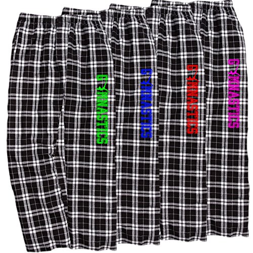 Gymnastics Black White Lounge Flannel Pant with Pockets