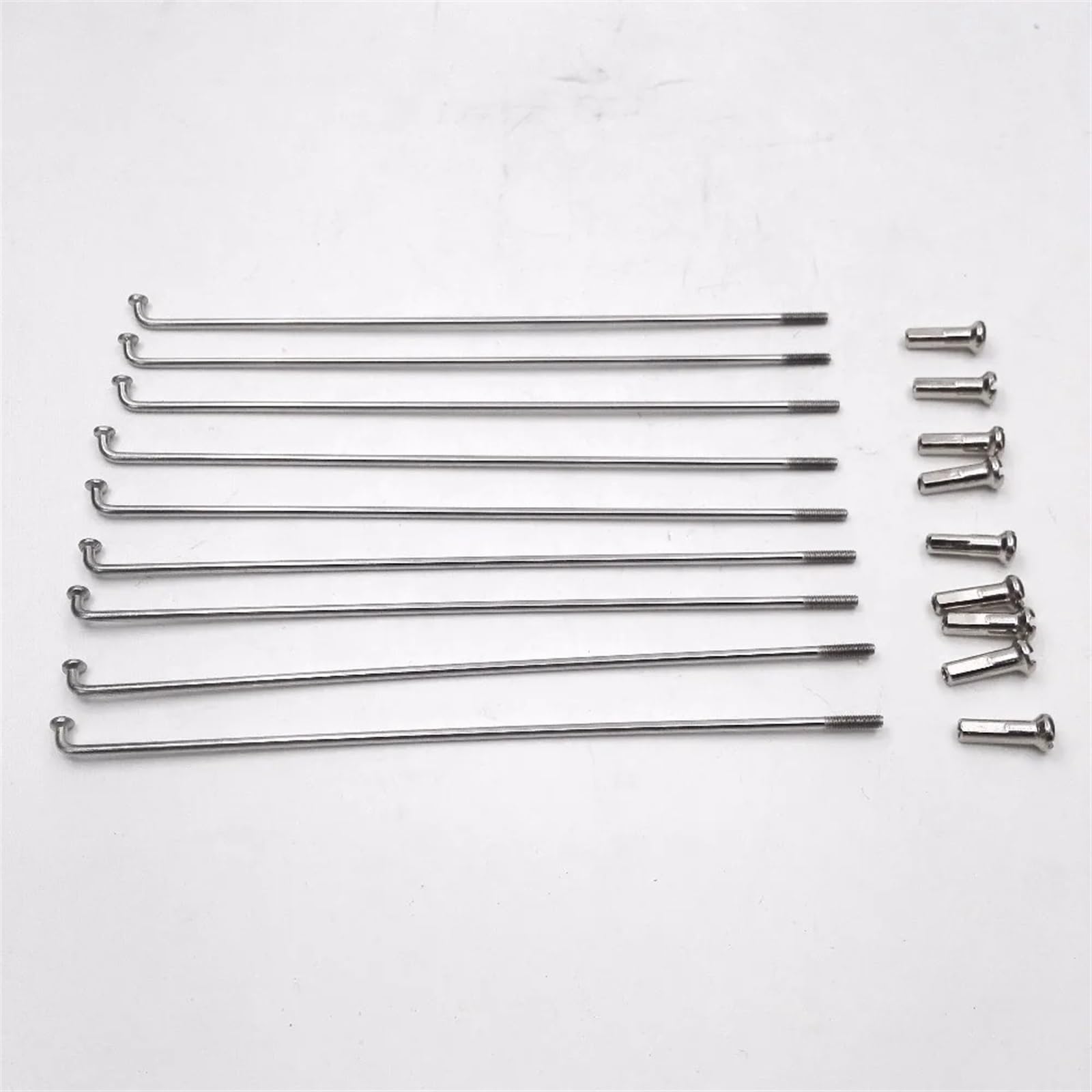36 szt. 14 G 2,0 mm pasuje do szprych rowerowych, materiał ze stali nierdzewnej 304, szprychy rowerowe, okrągłe oświetlenie korpusu, srebrne szprychy, części rowerowe (długość 266 mm)