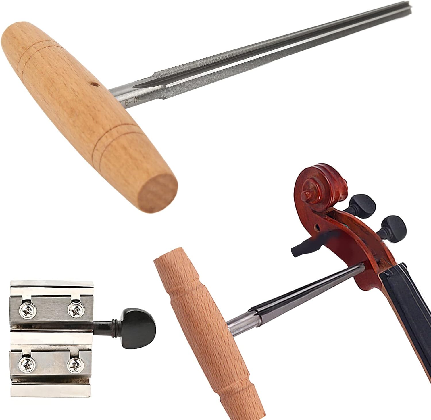 Violin Tool Set, Precision Peg Shaver for Smooth Tuning, Peg Hole Reamer with Wooden Handle for Violinists, Luthiers, and Music Students Maintenance
