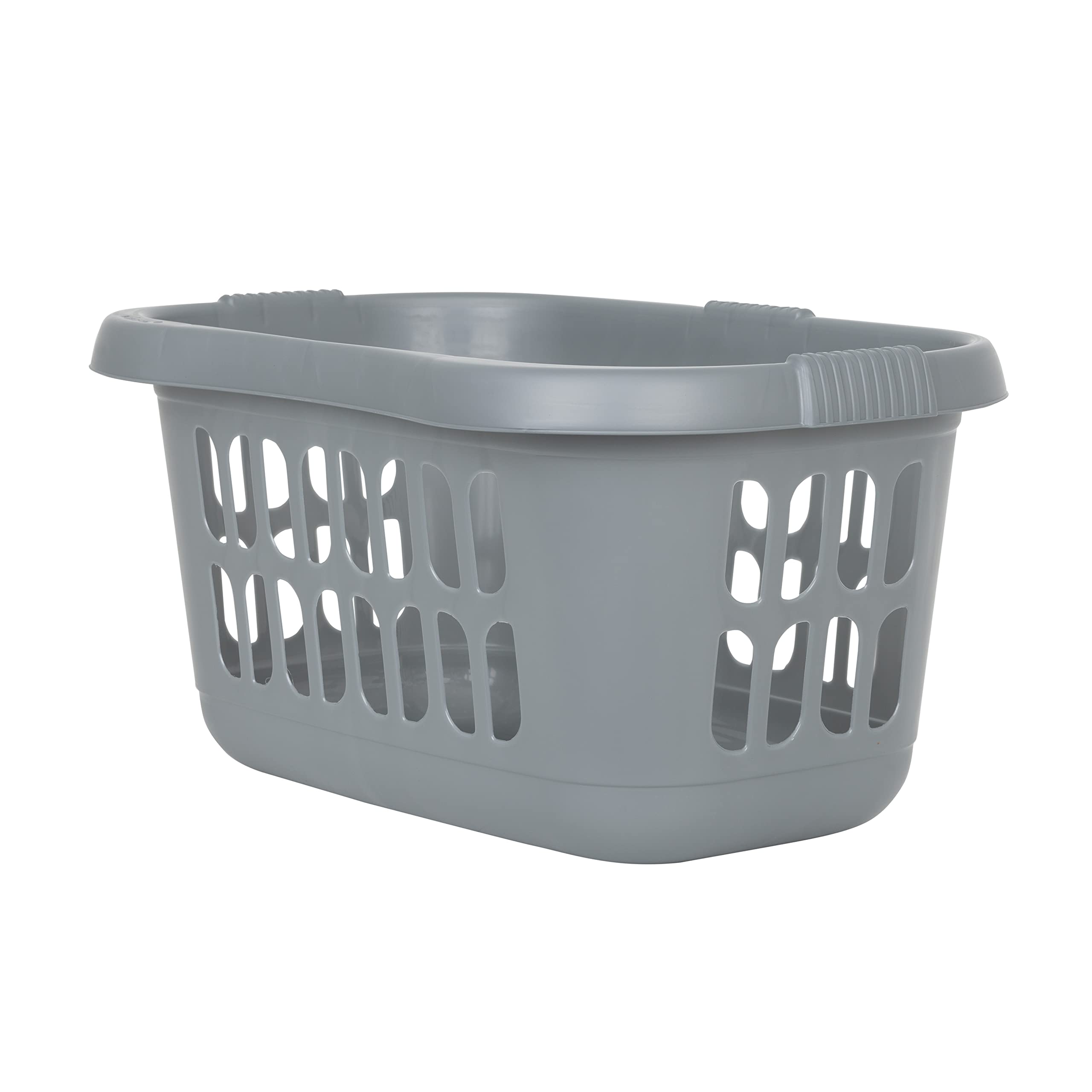 2 x Wham Casa Plastic Hipster Laundry Basket Silver