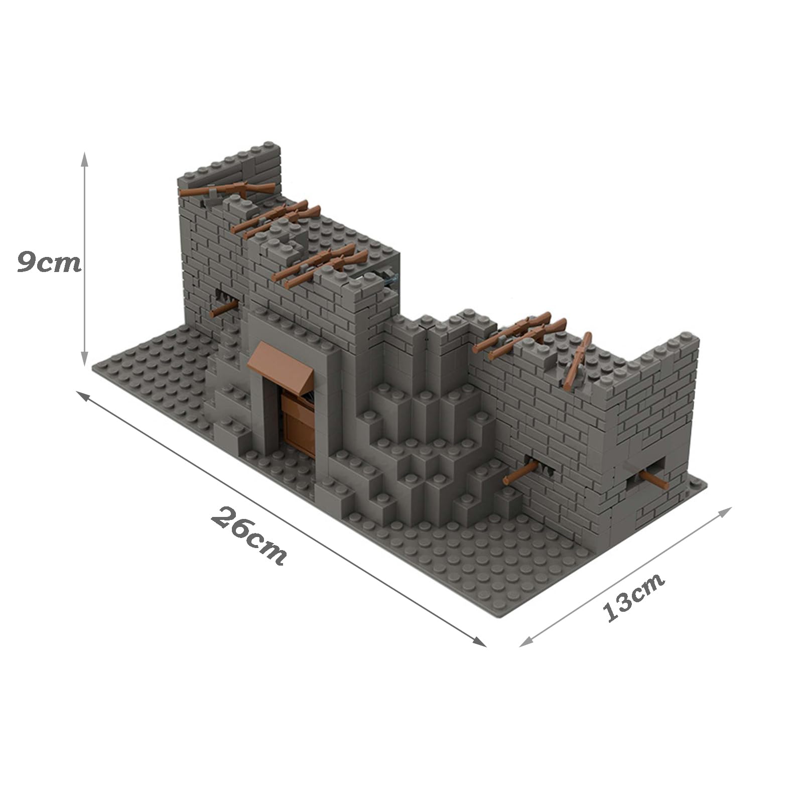 Blocchi di bloccaggio WW2 scena militare con set di armi, blocchi di costruzione base kit di costruzione diorama
