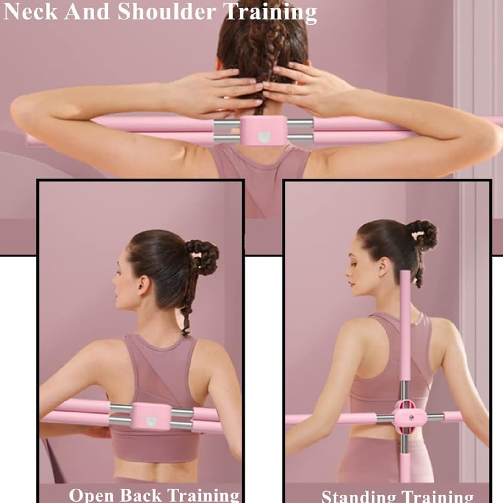 Yoga Stange, Haltungskorrektur Anti Buckel Fitness Training Cross Stöcke, Bodybuilding Yoga Pilates Stick, Buckel Korrekturstab für Hause Ganzkörpertraining Fitnessstudio