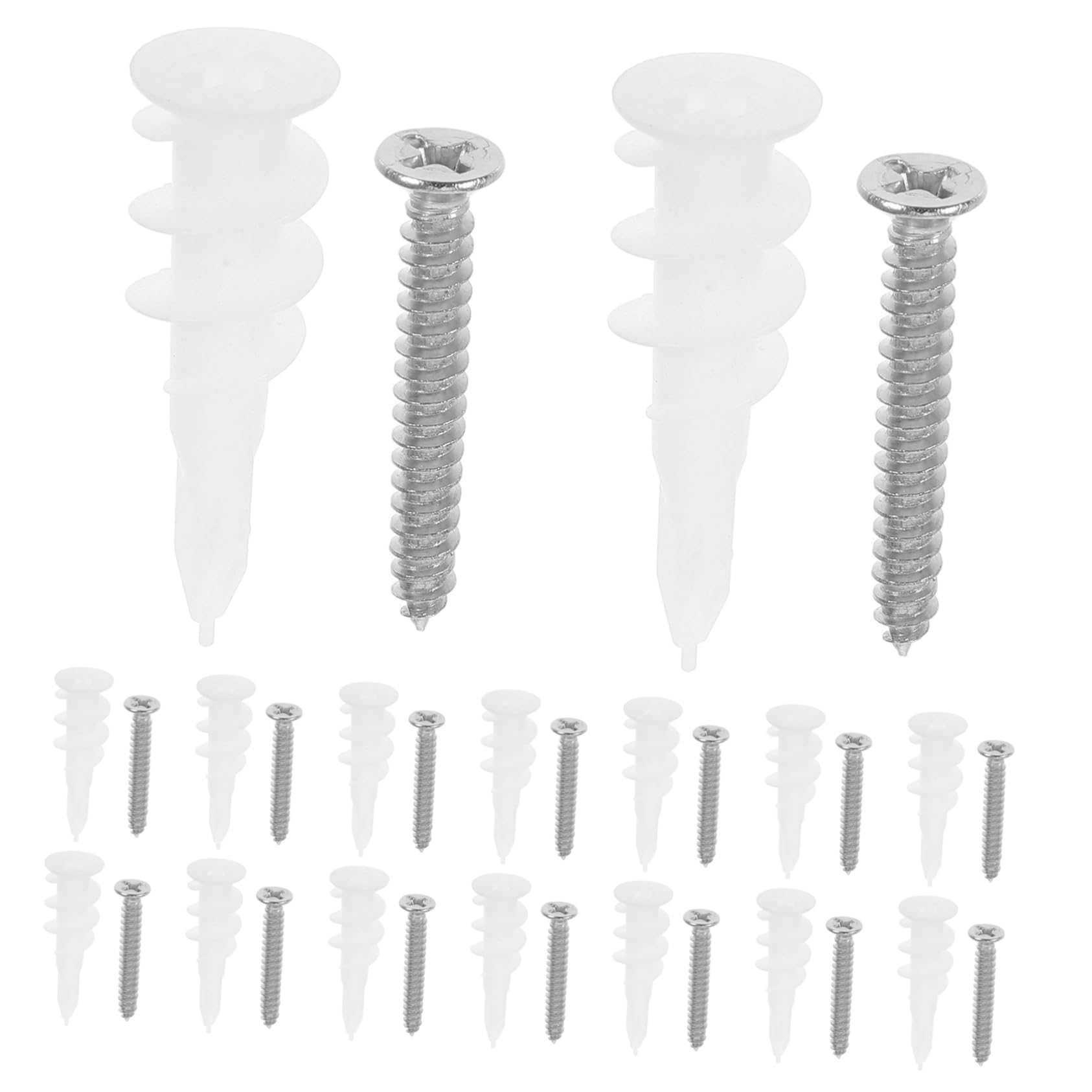 KICHOUSE Drywall Anchors Screws Kit 50 Sets Expansion Tube Screws Wall Anchors for Drywall Easy Install Home Improvement Kit