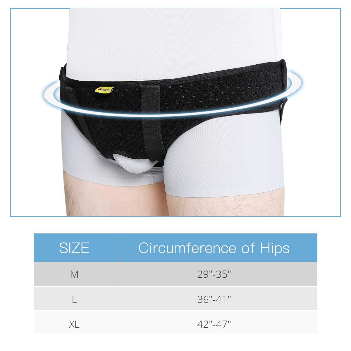 Hernia Belt for Men Hernia Support Truss for Single/Double Inguinal or Sports Hernia, Adjustable Waist Strap with 2 Removable Compression Pads Breathabl : Health & Household