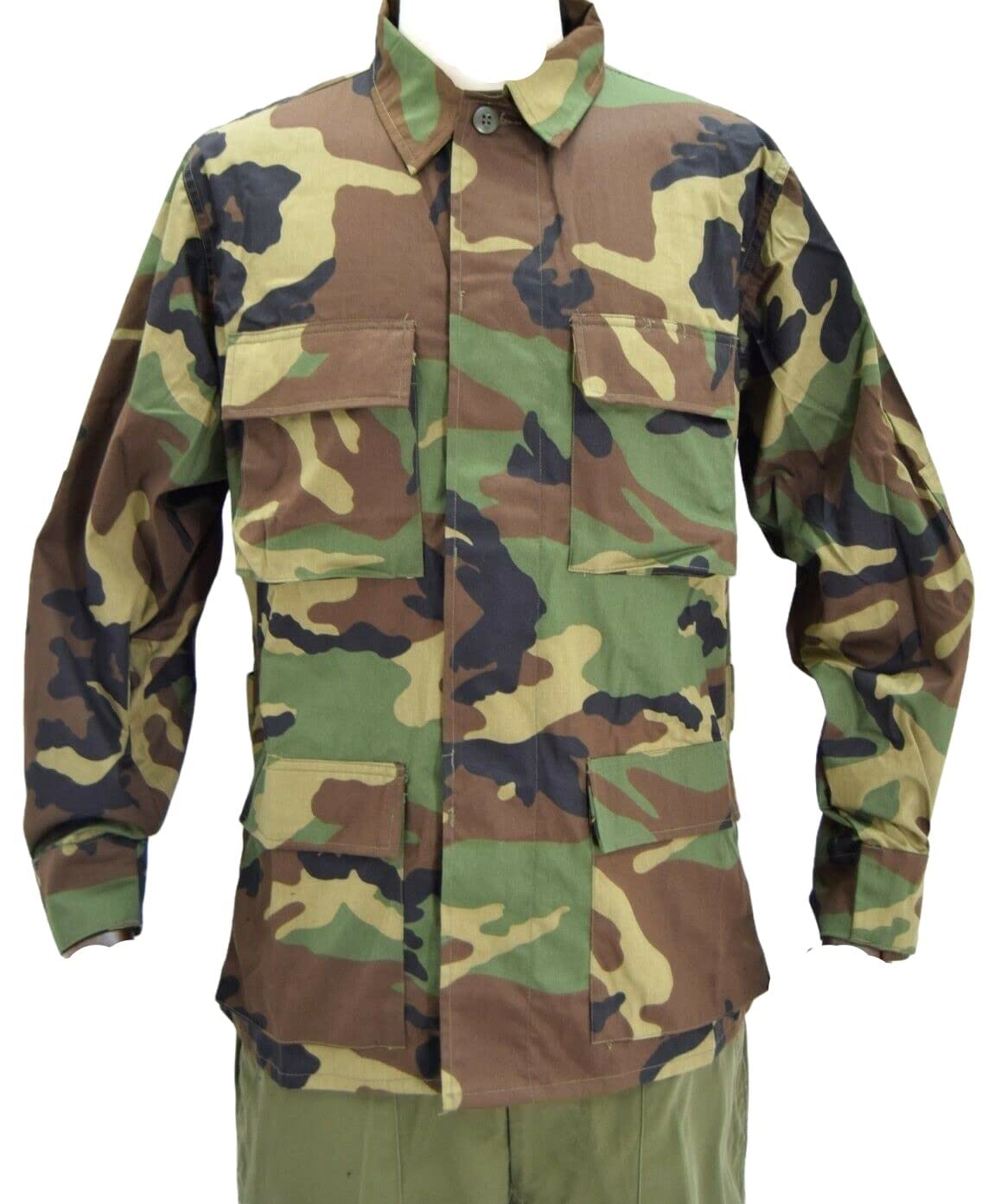 Military Surplus Unisex Woodland Camo Shirt