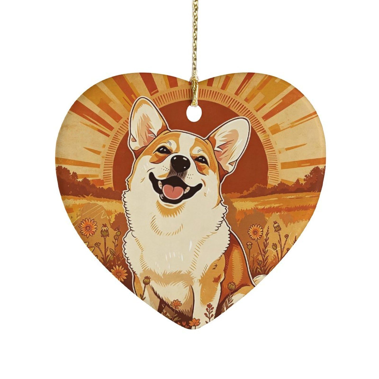 Fekiloot Style Cute Dog Ceramic Ornament Home Decor Keepsake