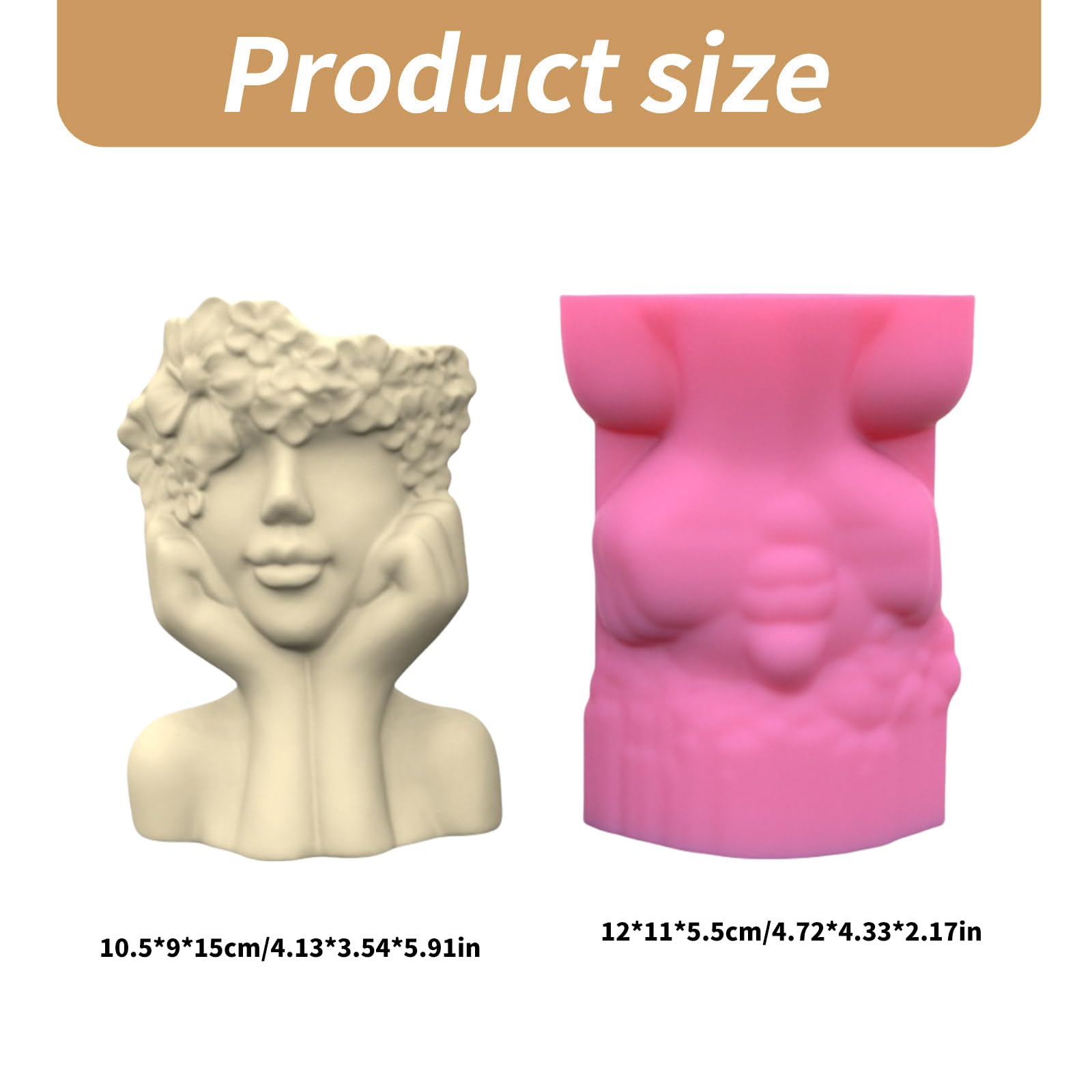 Forma de figura artística, florero, forma artística de la figura humana, maceta de silicona, maceta para la fabricación hecha a mano de los amantes de las formas de macetas