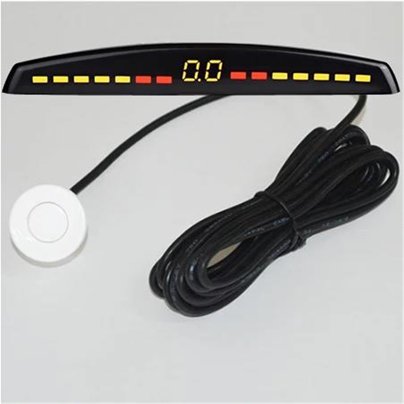 Sensores De Aparcamiento Sensor Aparcamiento Coche Detector Automático Aparcamiento Pantalla Parktronic Monitor Marcha Atrás con 4 Sensores Sensor De Estacionamiento(Blanco)