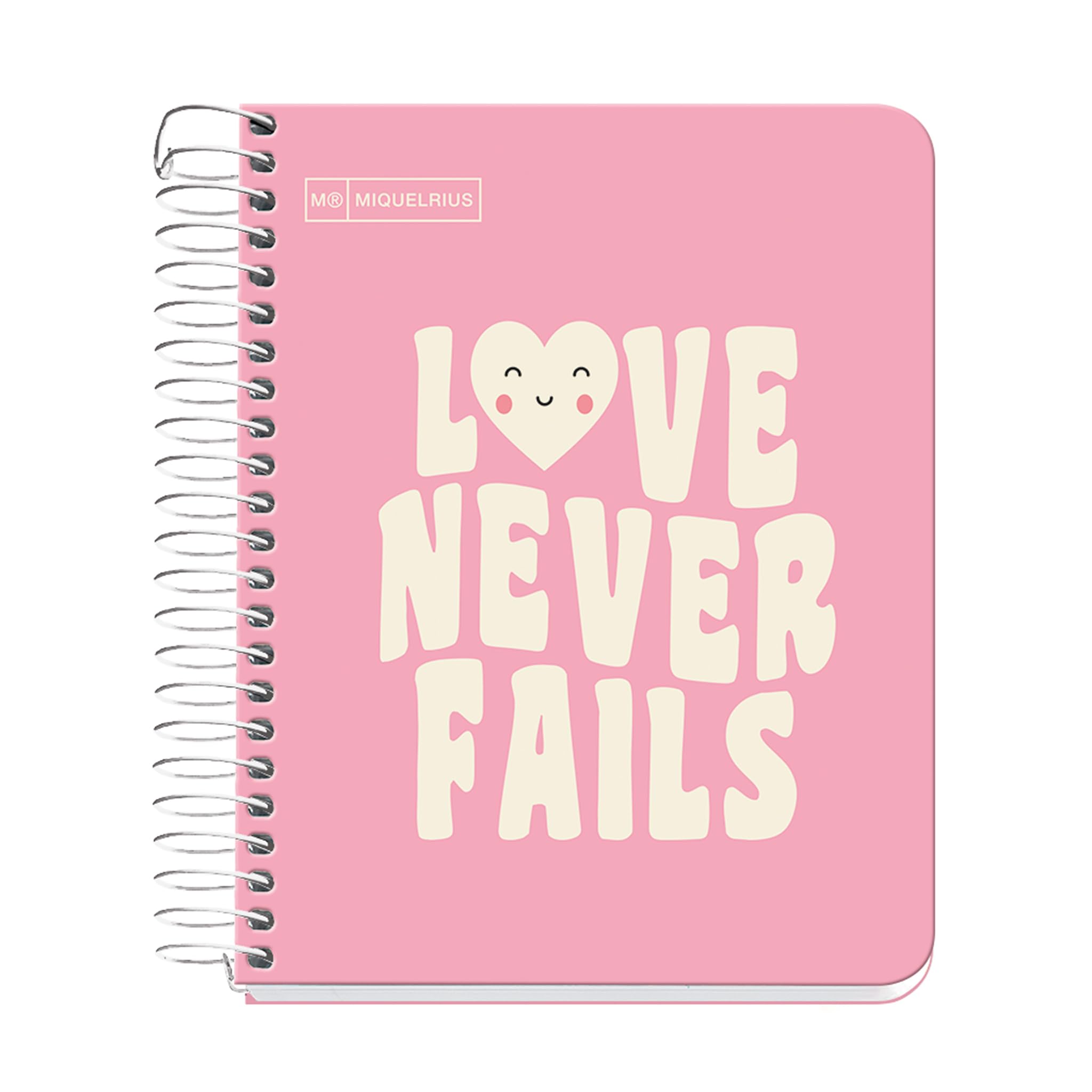 Miquelrius - Notebook A6, notebook, 1 ribbon, 100 sheets 90 g/m², 7 mm horizontal ruled, no drilling, hard cardboard cover, pink