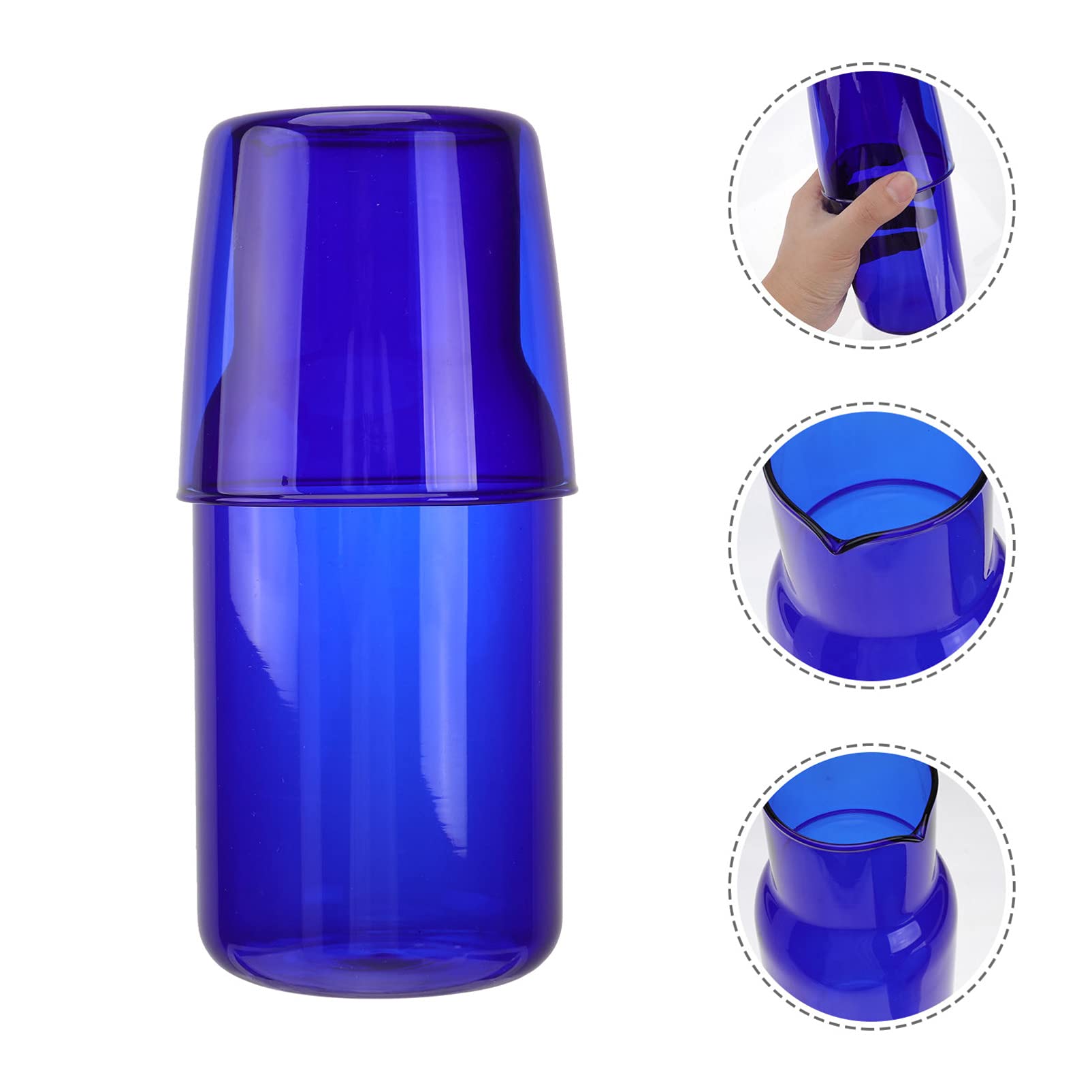 DOITOOL Bedside Carafe & Tumbler Set – High Borosilicate Glass Water Bottle & Cup For Nightstand Or Bathroom