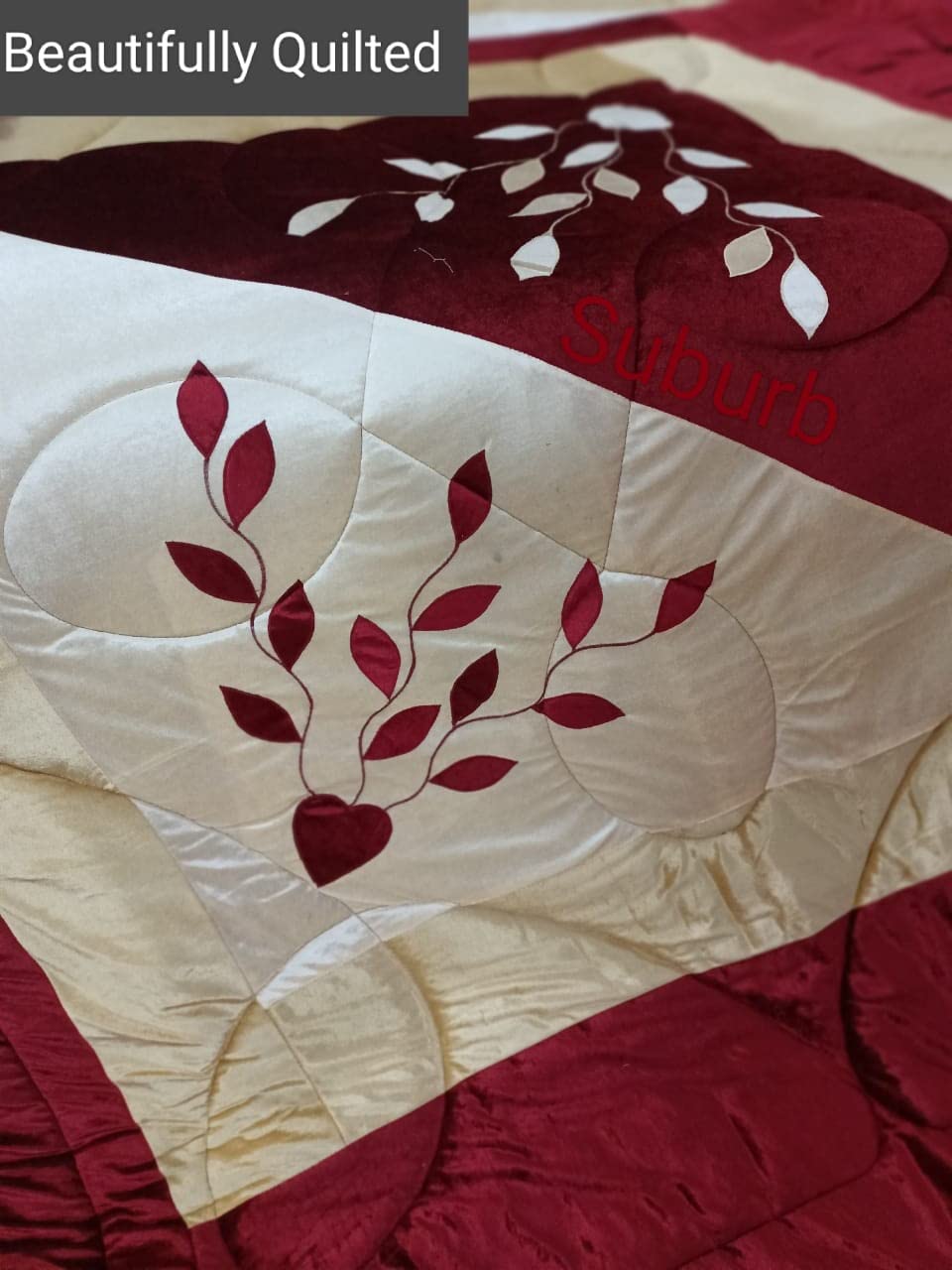 Buy SUBURB Heart 8pc Embroidery and Patch Work Velvet Quilted