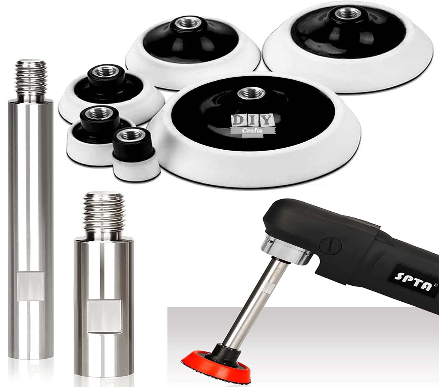 DIY Crafts 3x Shaft, 4"inch Extension Rod, Only Clamp M14 Stainless Steel Rotary Extension Shaft Thread for Electric Rotary Polisher,Car Polisher,Polishing Pads,Back(3x Shaft, 4"inch Extension Rod) (B0B3TNRT9Y) Amazon Price History, Amazon Price Tracker