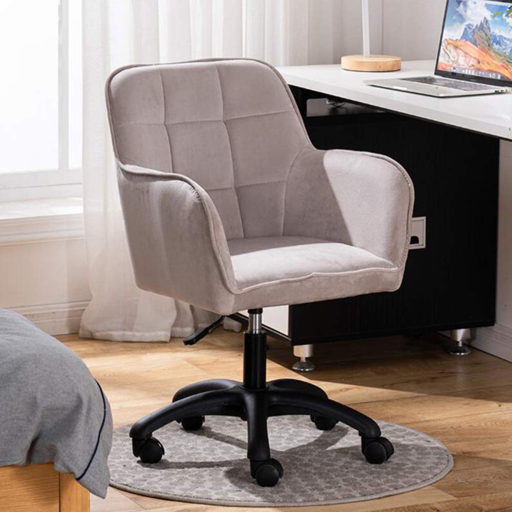 Ergonomiczne obrotowe krzesło biurowe z regulowaną wysokością podłokietnikami i cichym kółkiem pokrowiec z mikrozamszu, meble do domu / biura do sypialni