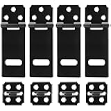 Lock Hasp Latch, 4 Pack 3inch Black Padlock Hasp Safety Packlock Clasp Door Slide Latch Lock Gate Locks hasps for Home Yard Garden Wooden Fence Cabinet