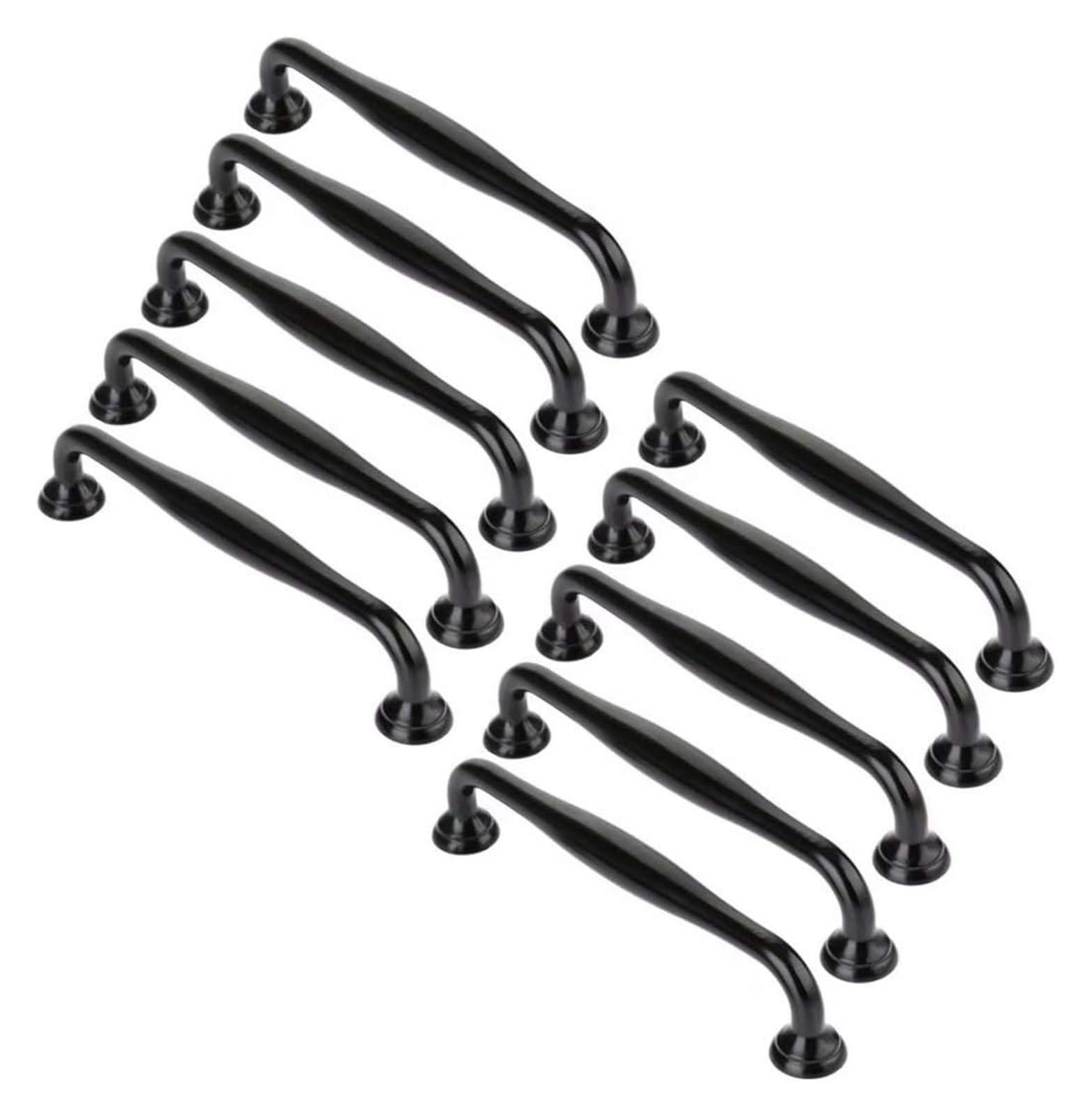 VOPLIVAT Kitchen Cupboard Handles, Bow Cabinet Pull Handles 10pcs Black Zinc Alloy 128mm Hole Distance