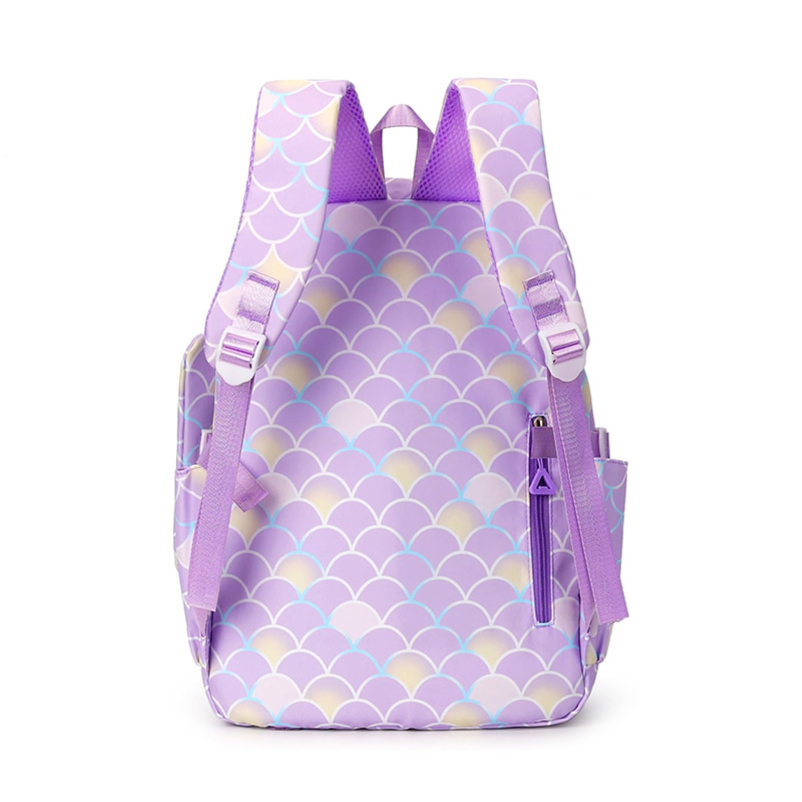 Zaino da Viaggio Sirena Scala 3-in-1 Set Scuola Resistente all'Acqua con Borsa Pranzo E Caso Matita per Ragazze
