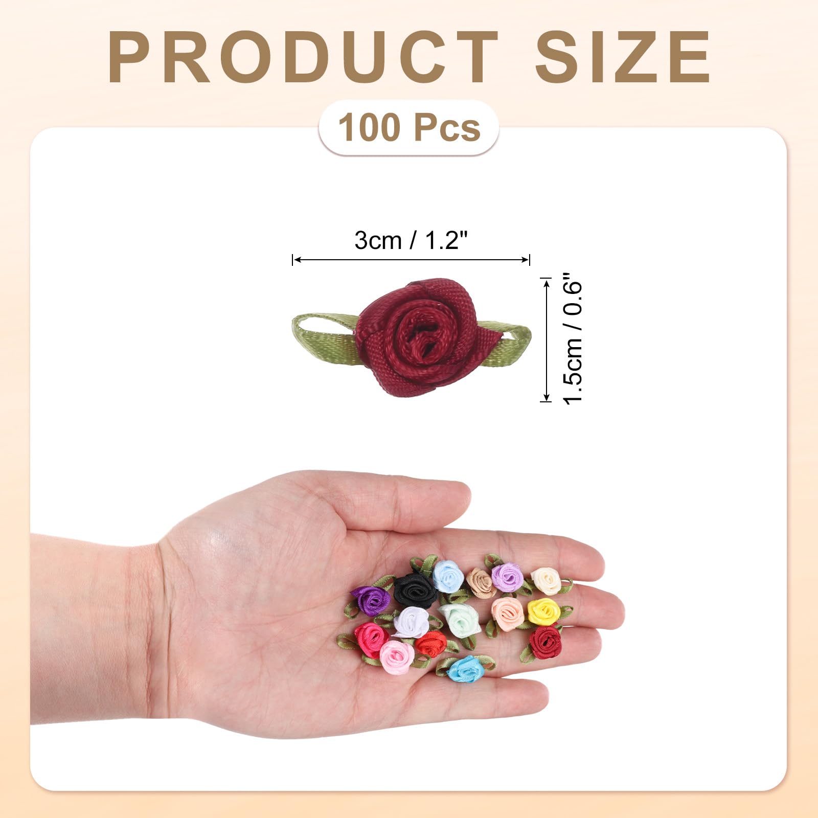 Amazon.co.jp: uxcell 100個 ミニリボンローズ 約1.5cm x 3cm