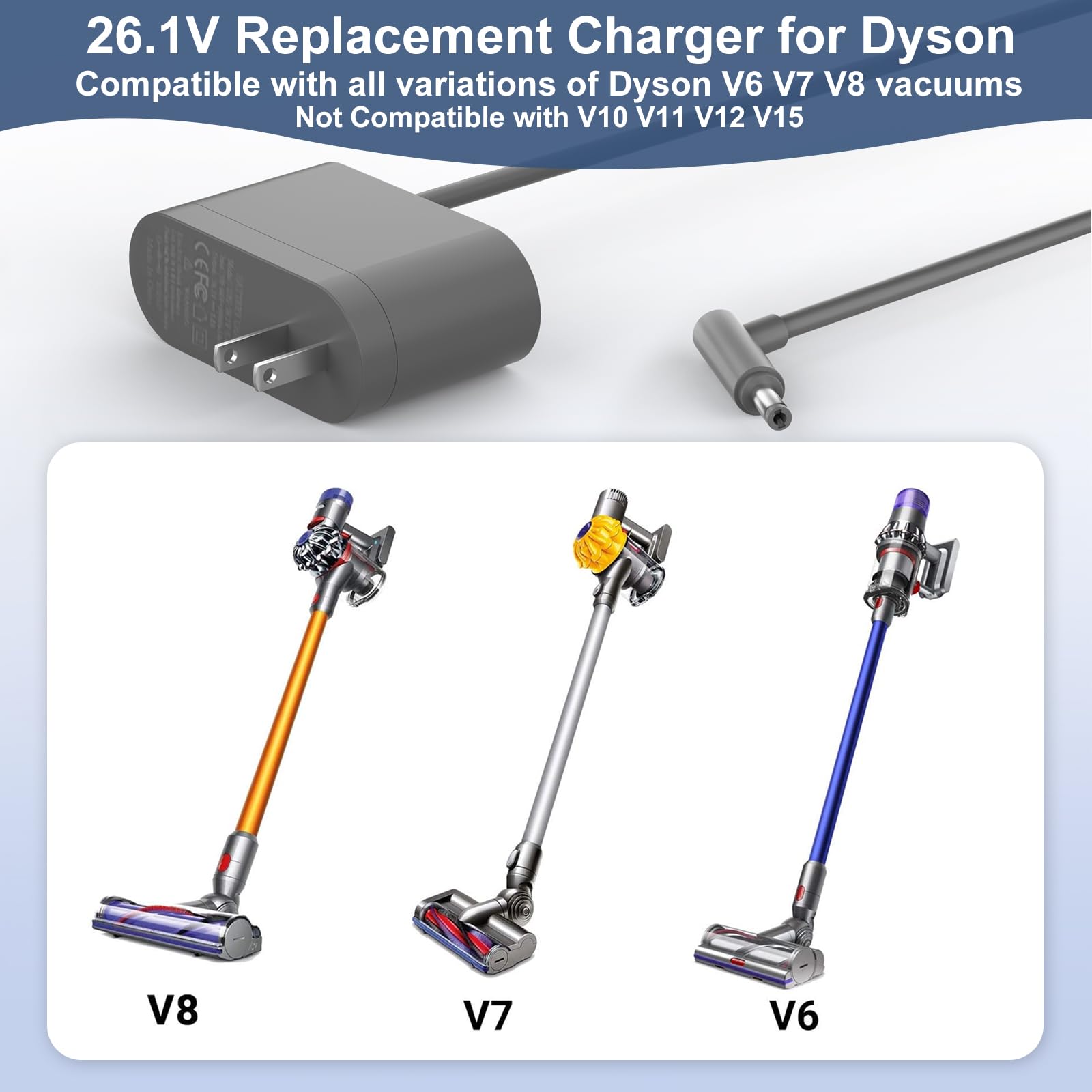 Amazon.com: 26.1V Replacement Charger for Dyson V8 V7 V6 SV04 SV03