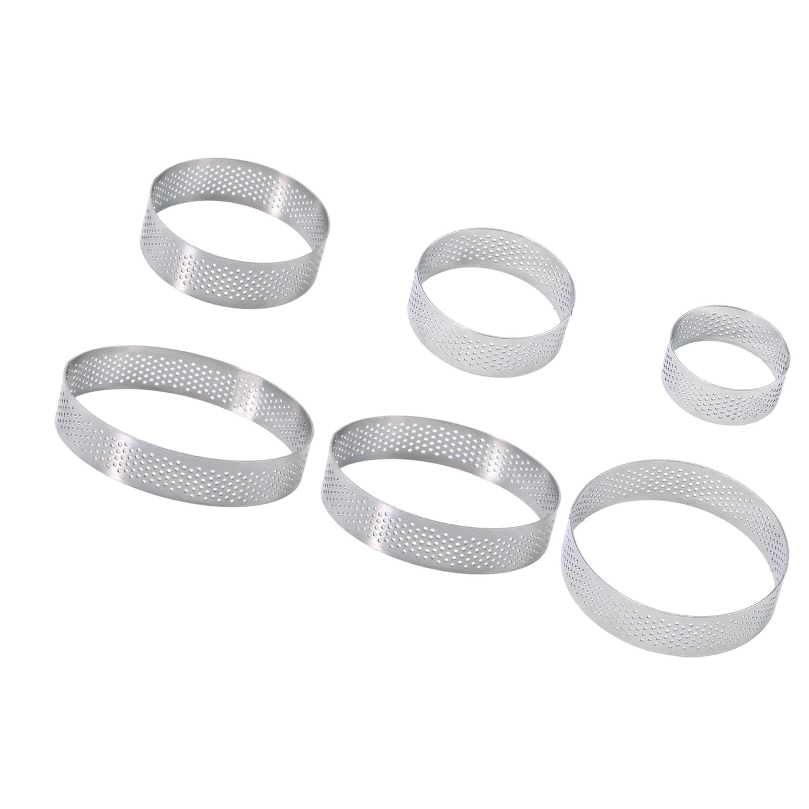 MURYE 6Pcs Nonrust Steel Tart Rings with Holes for Baking Mousses and Cheesecakes Baking Tool Set