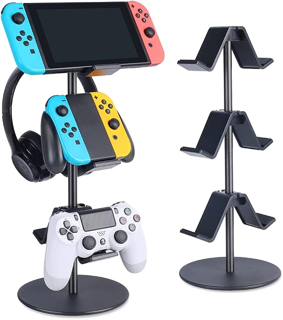 1 Pack Controller Stand Black and 1 Pack Pink Controller Holder for PS4 PS5 Xbox ONE Switch