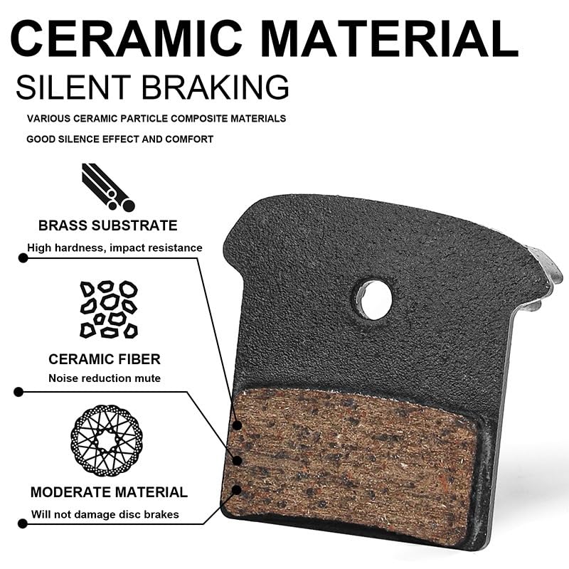 Pastillas de freno de disco para bicicleta compatibles con J04C J05A, pastillas de freno de cerámica Hydarulic para carretera, montaña (BL-02S, 10 pares)