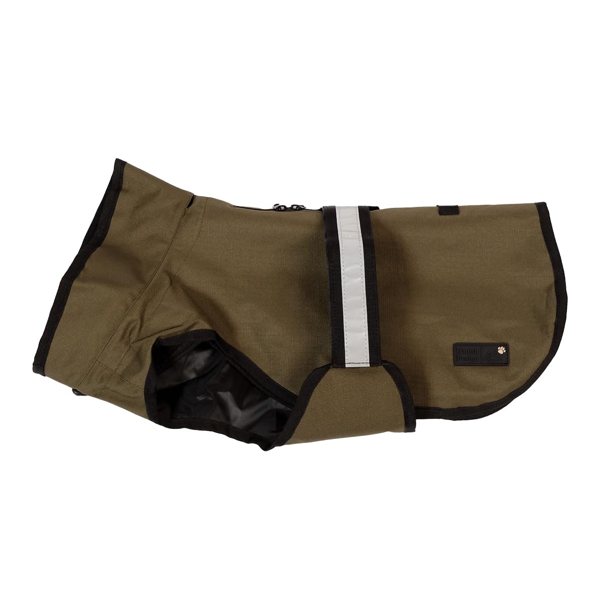 Danish Design 3-in-1-Hundemantel, 57 cm, für jedes Wetter, mit Fleece gefüttert, reflektierender Regenmantel für Hunde, Olivgrün