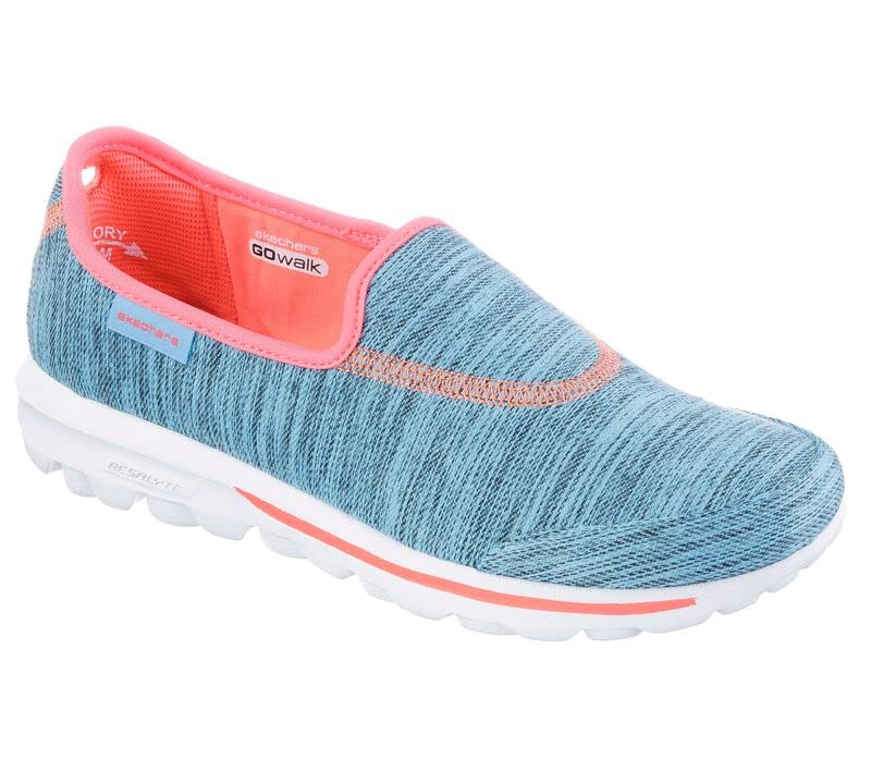 Skechers Women's Go Walk - Fathom Walking Shoes, Blue/Coral, 6.5, Blue/Coral, 6.5