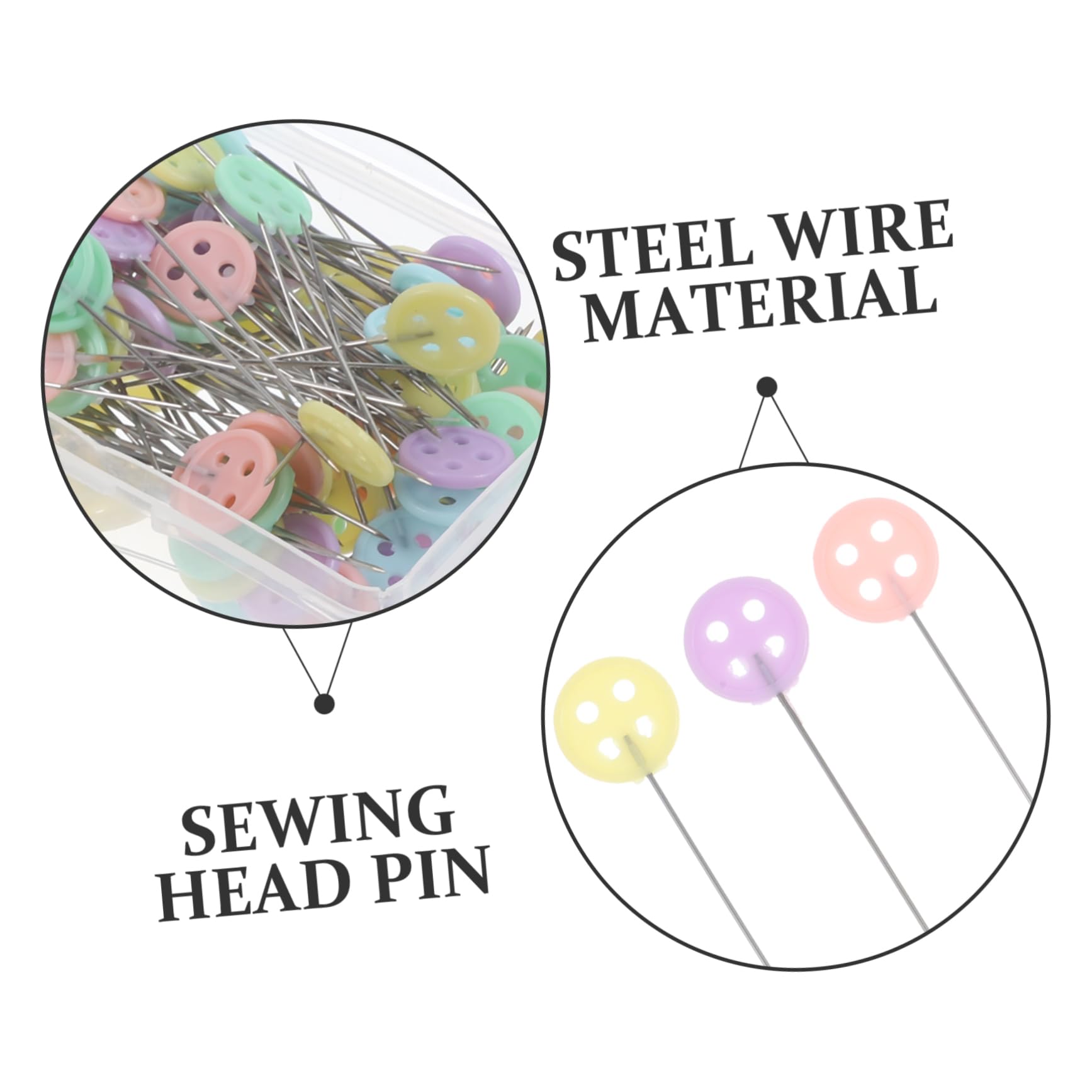 ARTIBETTER DIY Craft Locating Pin 100pcs Button Head Sewing Pins Wedding Bouquet Easy to Carry Store