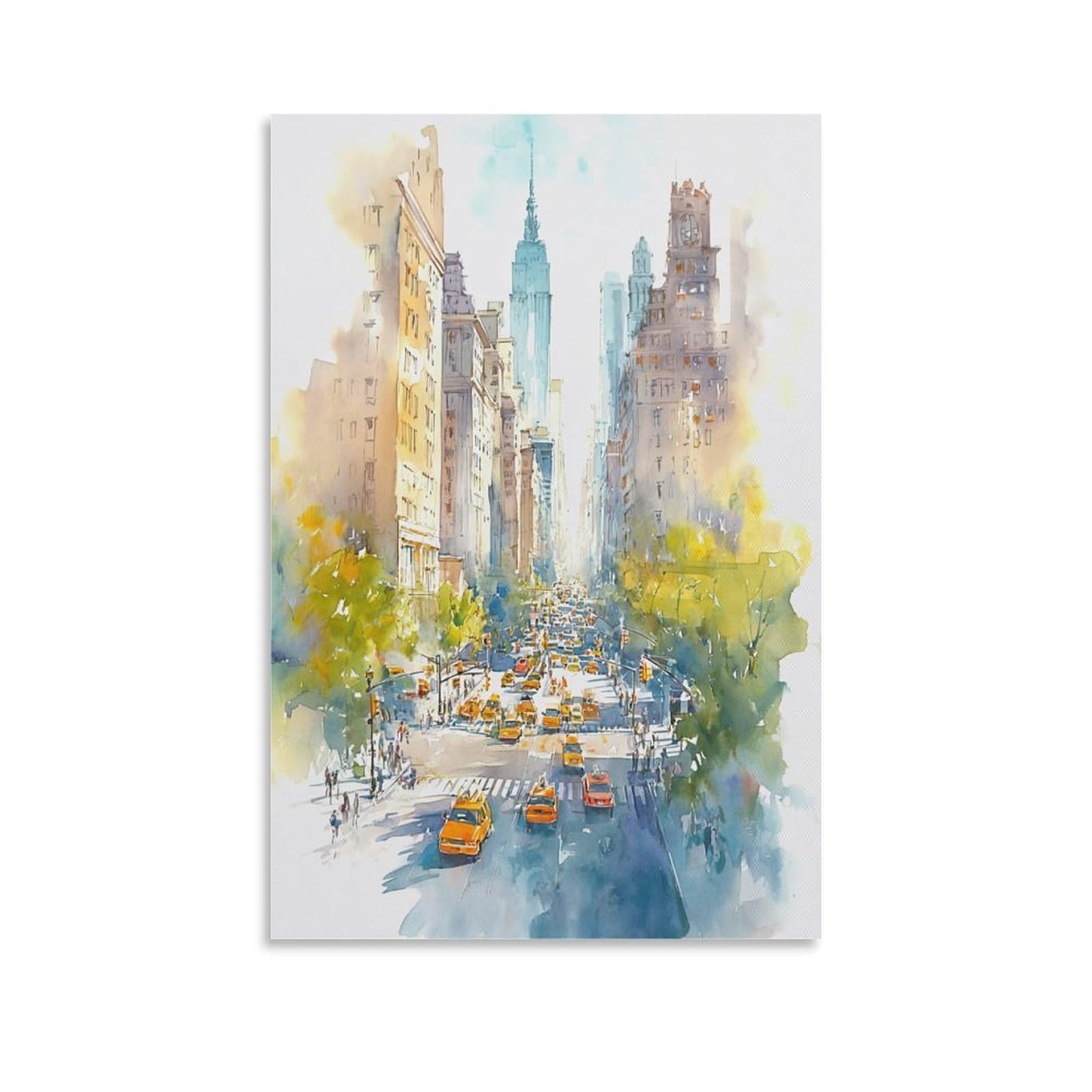 LCYNNH Pennsylvania City 24x36inch(60x90cm) Vintage Travel Poster Watercolor Canvas Art