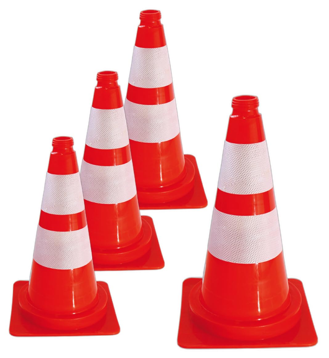 AUA SIGNALETIQUE - Cône De Signalisation Réfléchissant Classe 2 - Hauteur 50 cm - Base Non lestée - Cône de sécurité Chantier K5A (4)
