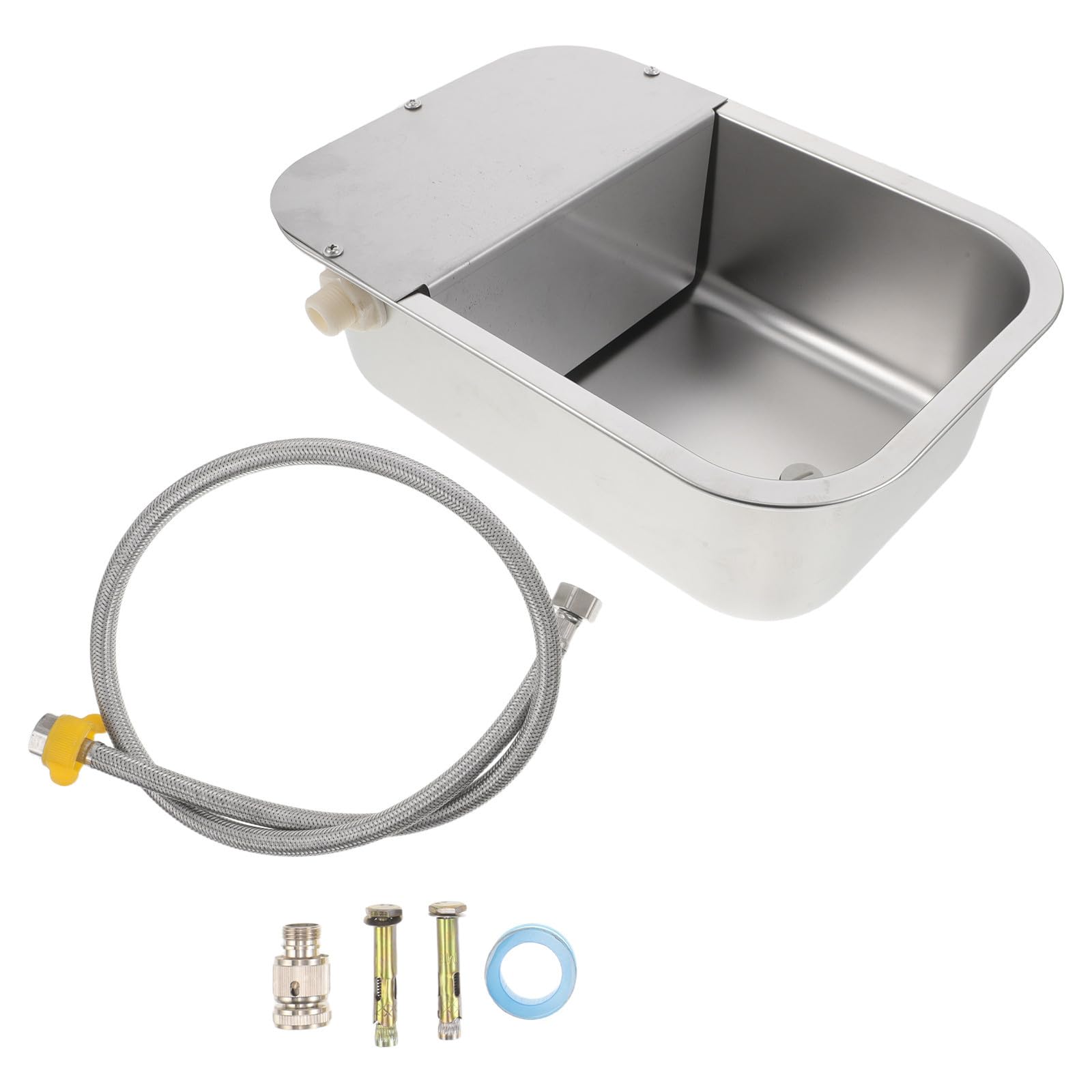 1set Ciotola Automatica in Acciaio Inox per Animali Domestici Esterno Distributore d Acqua Autonomo per Cani Gatti Pollame e Bestiame Grande Capacità e Pulizia Facile