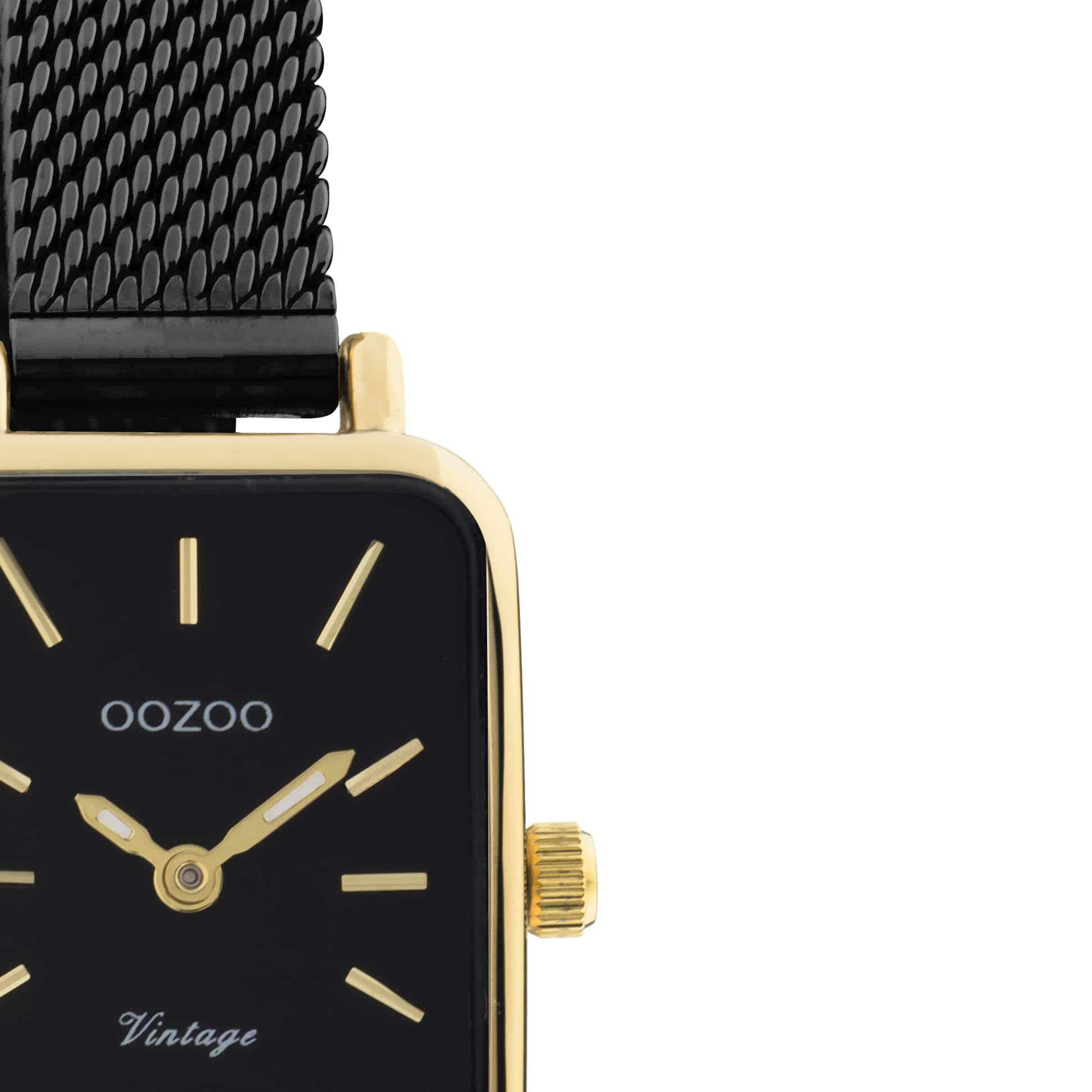 Oozoo Orologio vintage da donna – Orologio da polso da donna con cinturino in rete metallica da 10 mm – analogico da donna rettangolare