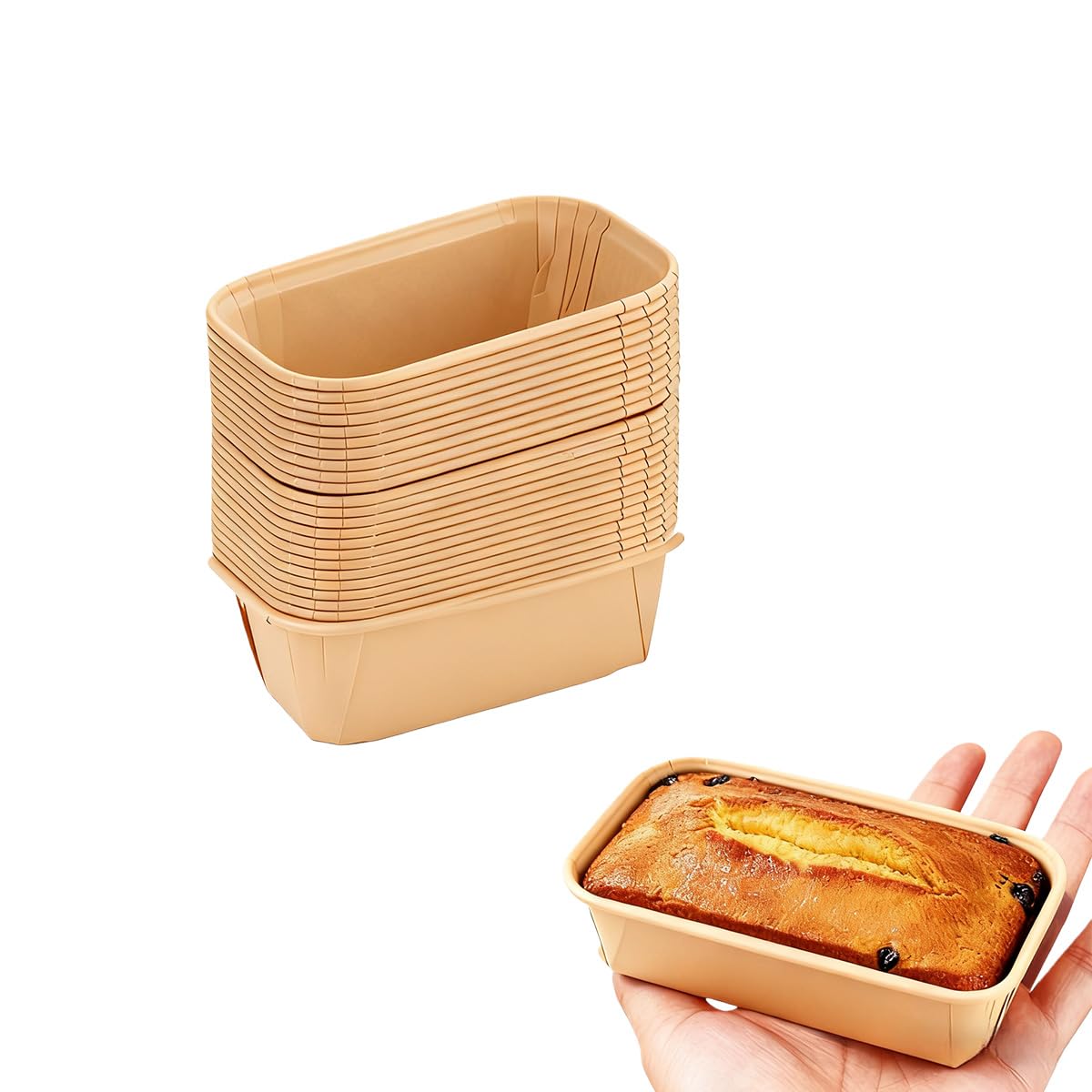 Photo 1 of icyhey 50 Pcs Mini Loaf Pan Liners Disposable Paper Baking Pans