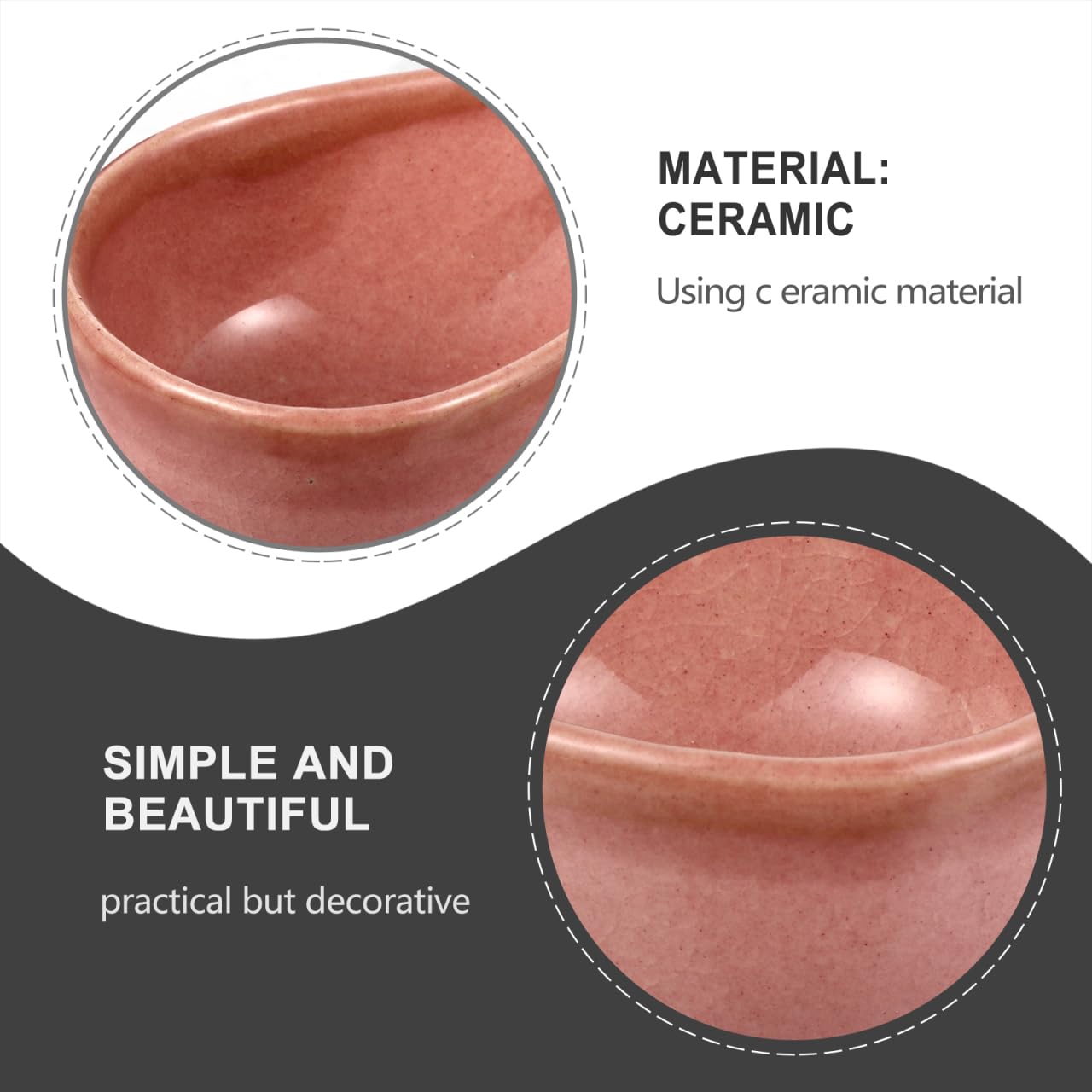 Healeved Piccolo piatto in ceramica da 8 cm, ciotola per miscelare oli essenziali, a forma di goccia, per spa, salone di bellezza e casa