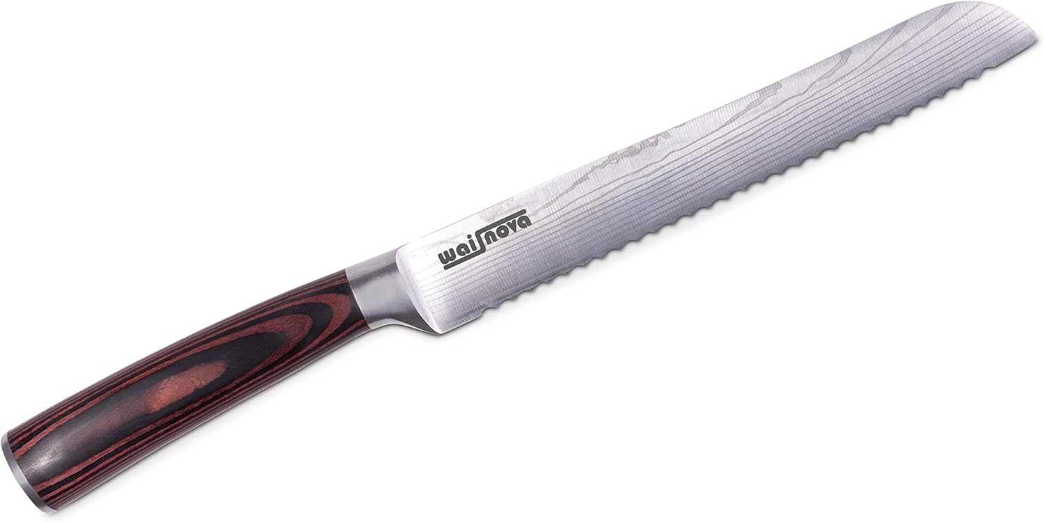 waisnova 8 Inch Serrated Bread Knife Ultra Sharp Bread