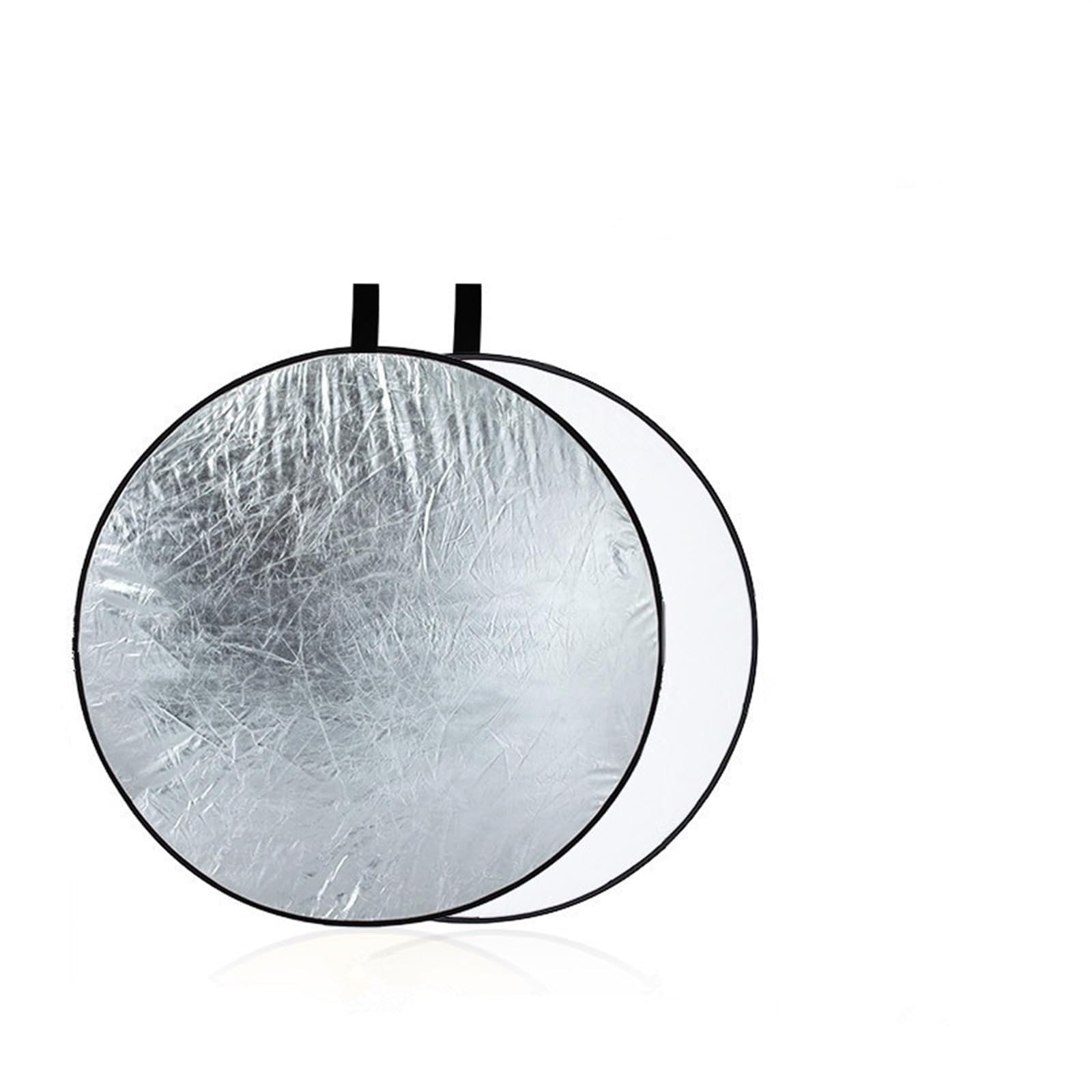 Reflector de fotografía 5 en 1, difusor de luz portátil Plegable, Reflector Redondo/Ovalado de Varios tamaños for Estudio fotográfico Reflector Fotografia (Size : 60cm Silver White)
