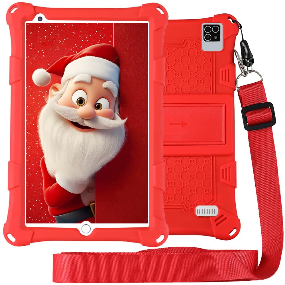 Tablet Bambino, 8 pollici, Android, 6+10 RAM, 128 GB ROM (scheda TF 256 GB), certificato Google, software per bambini preinstallato, Wi-FI, custodia antiurto, regalo per bambini (rosso)