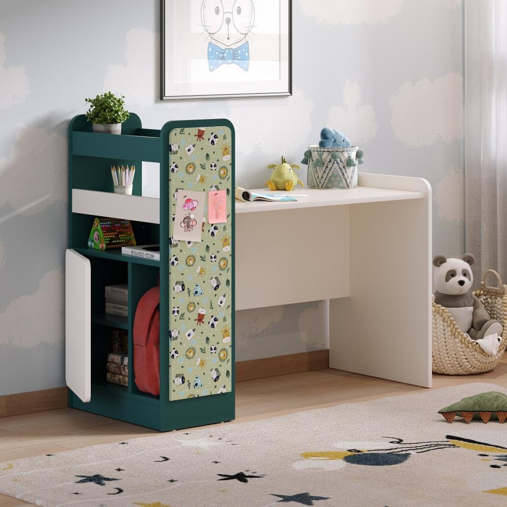 Wakefit Study Table for Kids | 1 Year Warranty | Study Table, Study Table for Students, Study Table for Kids 5-12 Years, Kids Study Table - Homer (Forsty White & Petrol Blue)