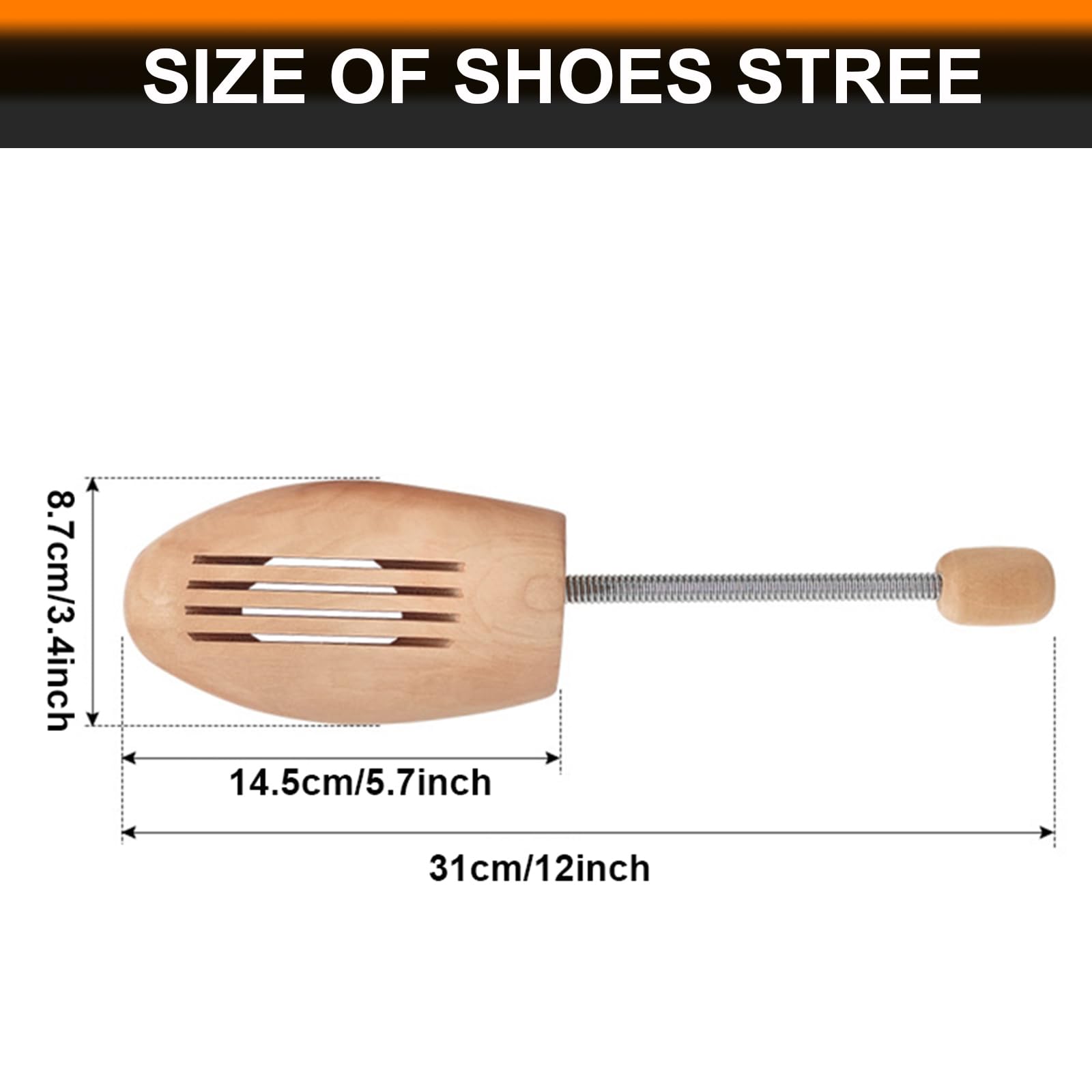 EchoDone 4 pares de estiradores de madera para zapatos para hombre, bobina de resorte, ajustable, unisex, talla grande para hombres y mujeres, moldeador de madera para mujer, talla 10 a 13.5, talla de