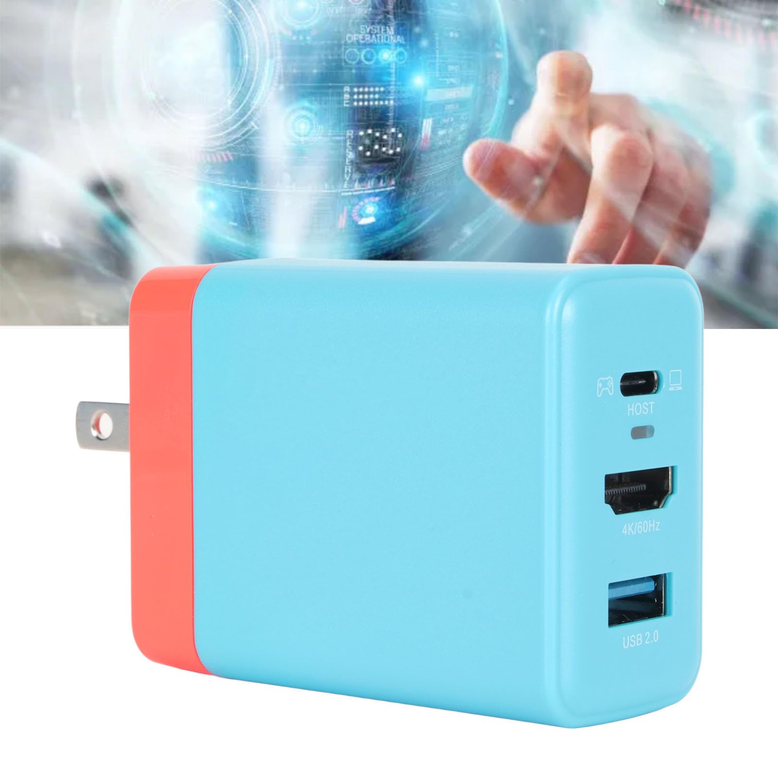 Caricabatterie USB C PD da 65 W, Protezione 100-240 V Adattatore per Caricabatterie Portatile per Dock Ricarica Rapida Spina Pieghevole 3 in 1 per Console di Gioco (#2)