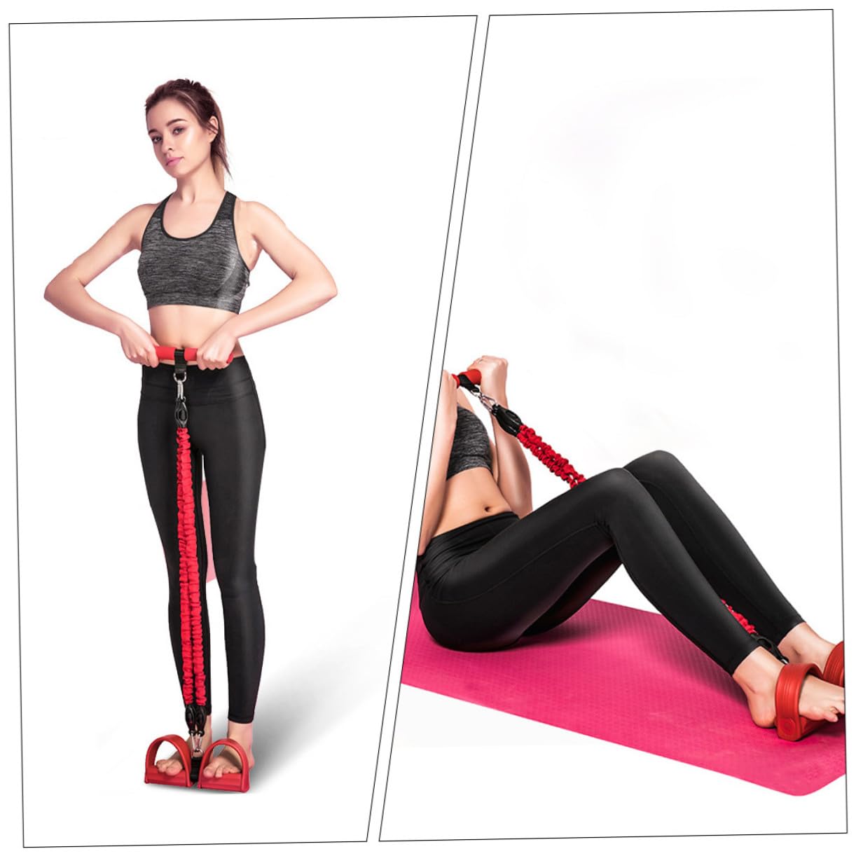 Set Di Funi Di Tensione Corda Fitness Sit up Banda Di Resistenza Corda Da Allenamento Estrattore Di Pedali Yoga Corda Per Lo Yoga Rifinitore Di Pancia Coulisse Elasticità Emulsione