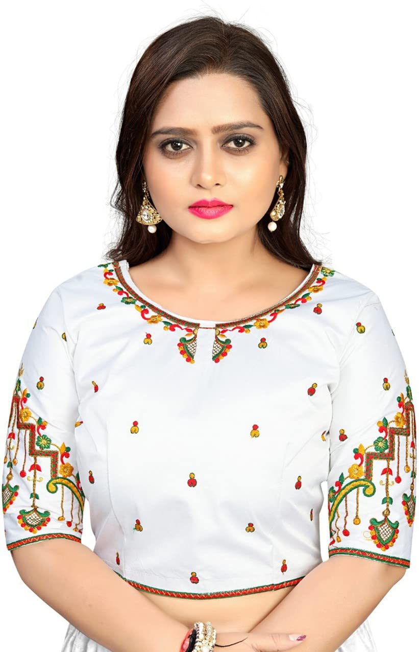 Koladiya Enterprise Womens Jt-P Fancy Silk Embroidered Unstitched Blouse Piece